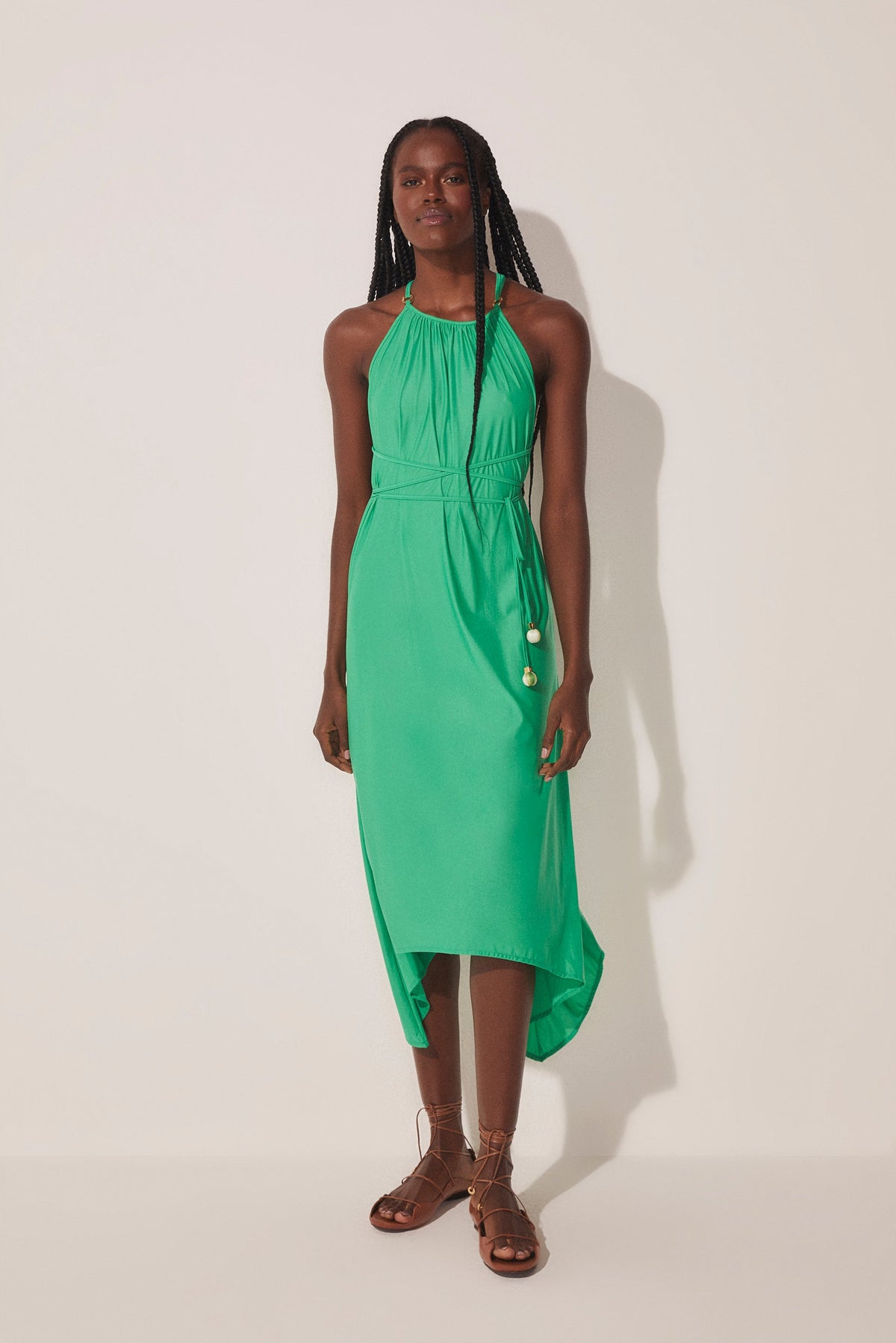 Agua De Coco Gradient Cactus Midi Dress With Ties E3276A1688