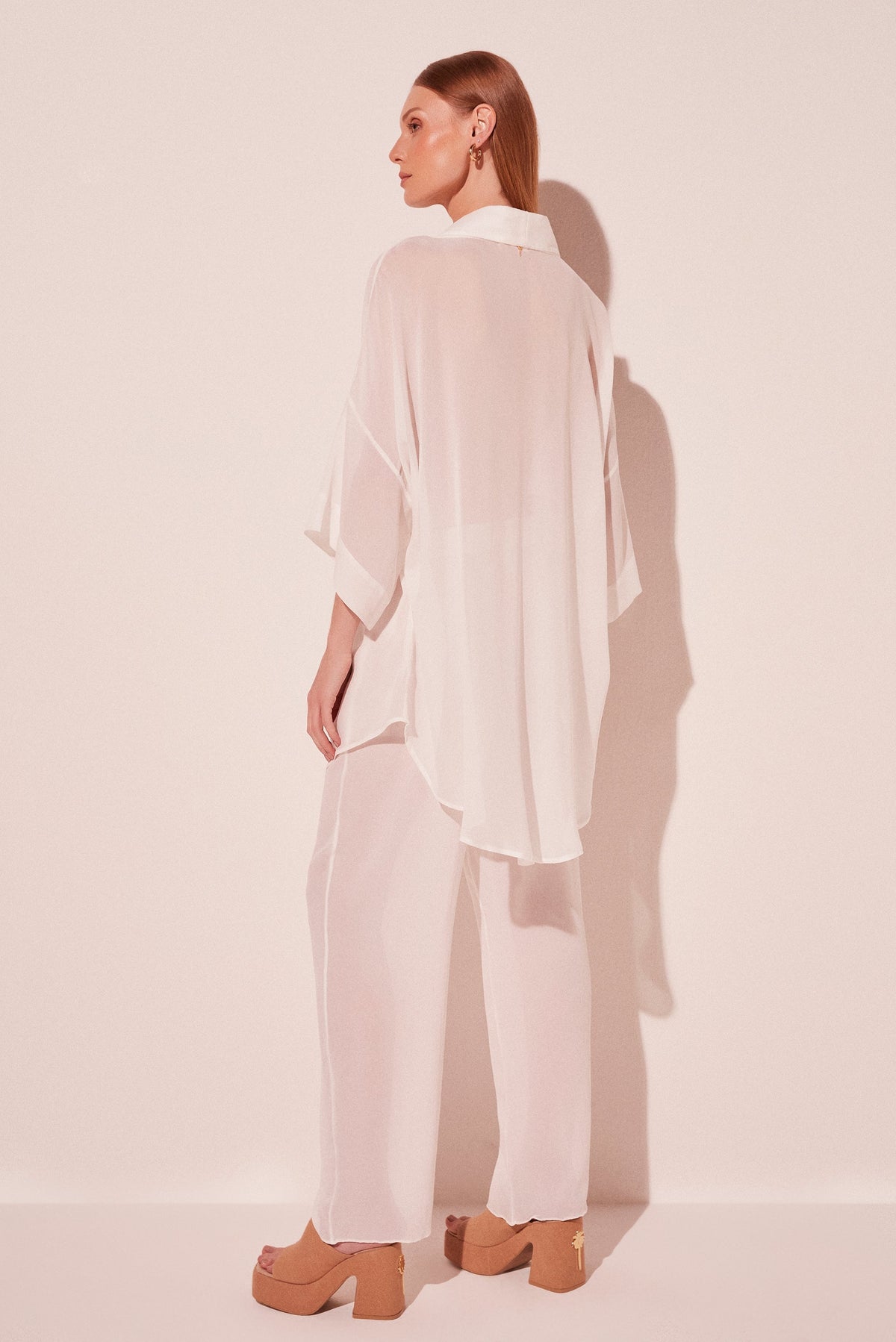 Agua De Coco Off White Sea Breeze Short With Band Kimono Cape E4023A2100