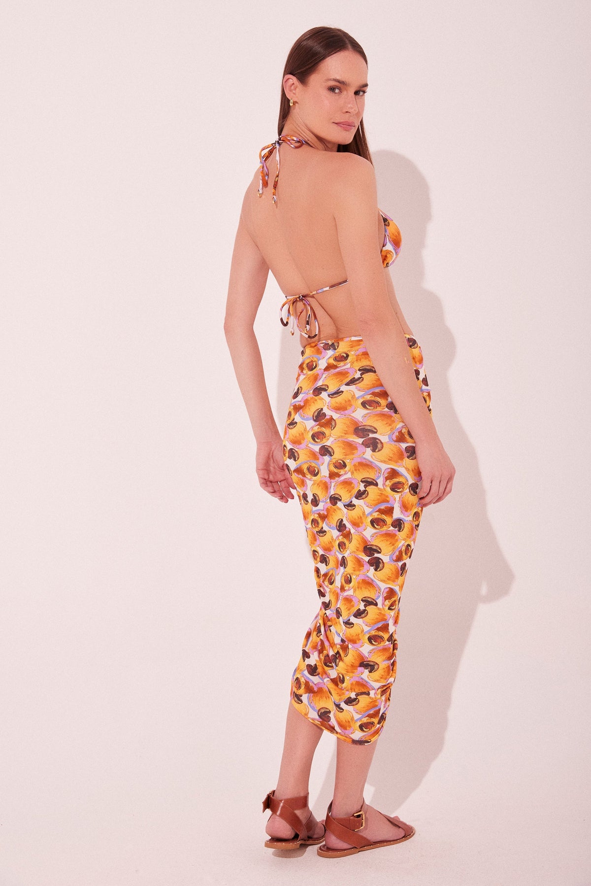 Agua De Coco Cashew Draped Midi Skirt E4138A2142