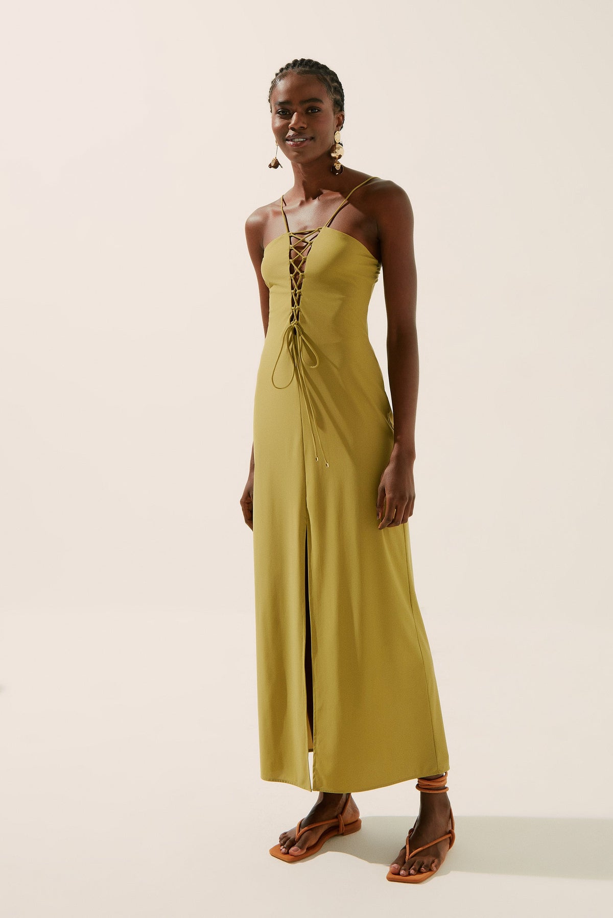 Agua De Coco Weave Long Dress With Ties E4155A1351