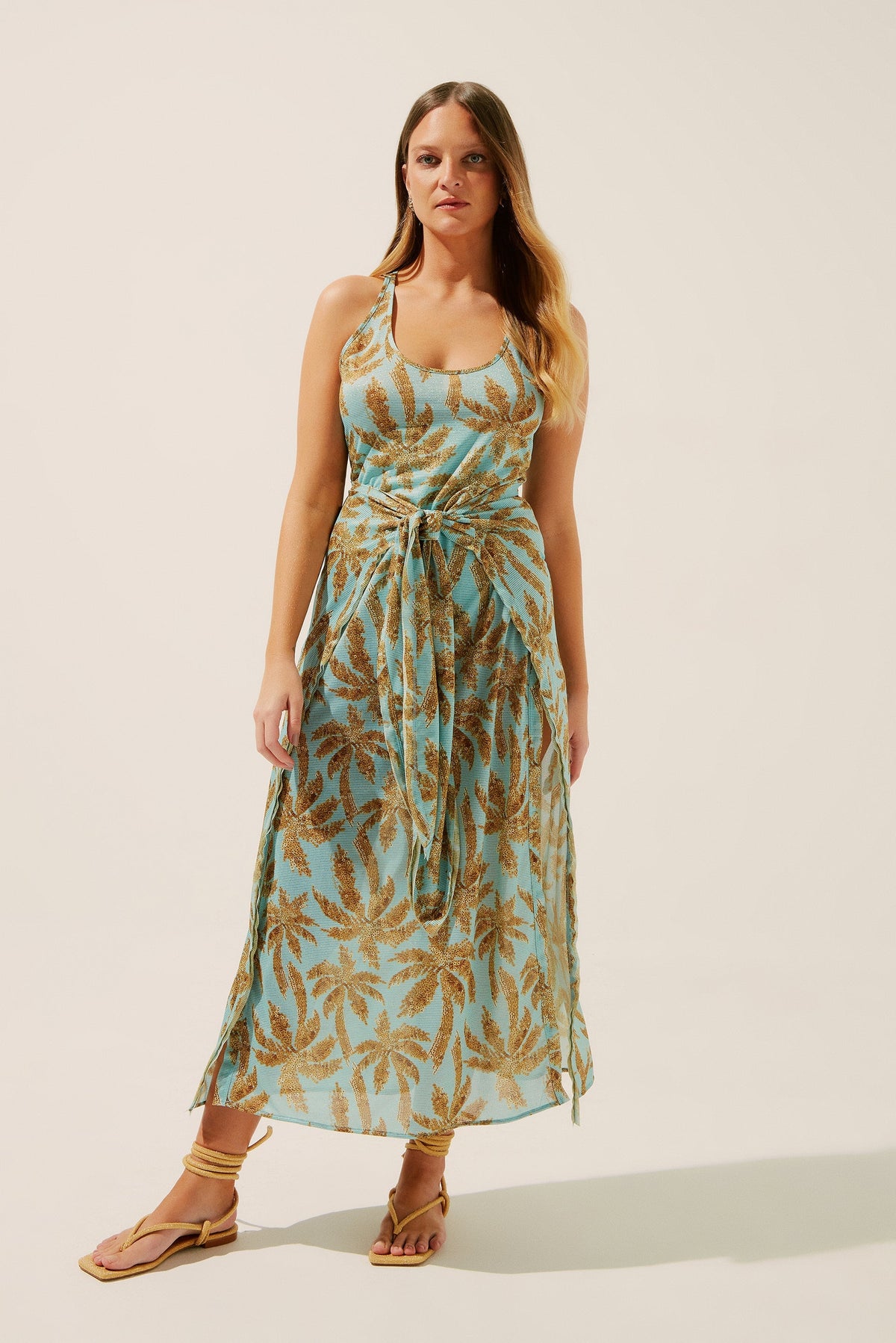 Agua De Coco Coconut Grove Criss Crossed Midi Dress E4185A1404