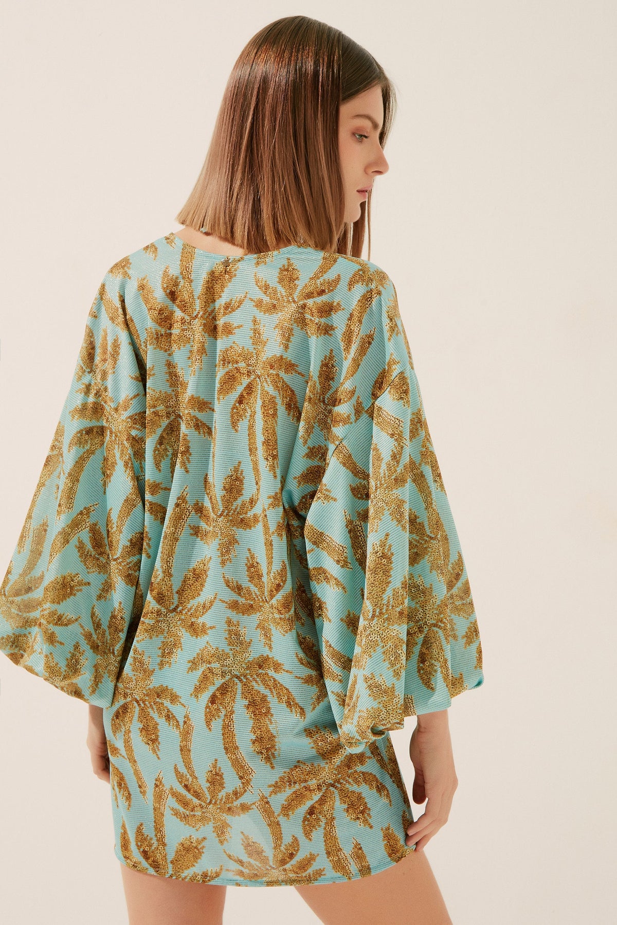 Agua De Coco Coconut Grove Puffed Sleeves Short Cape E4275A1404