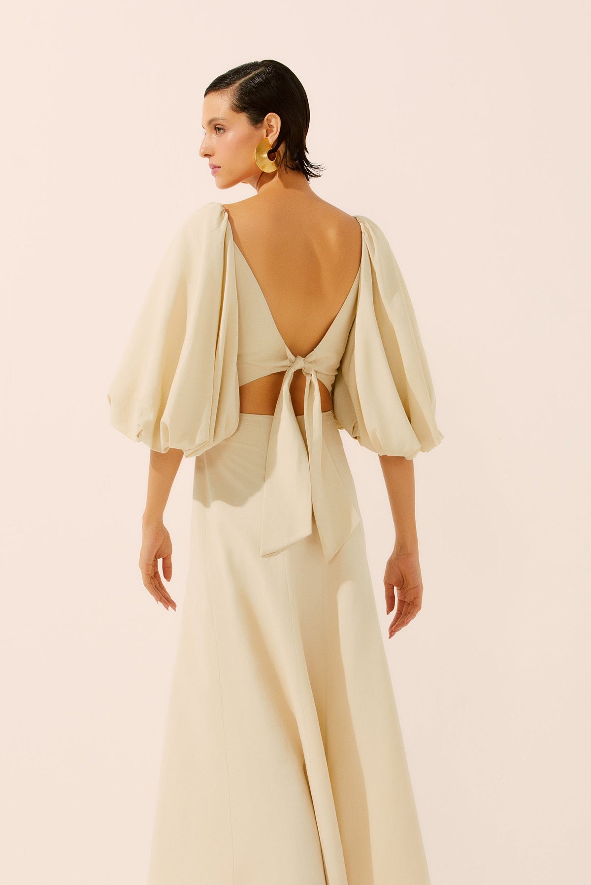 Agua De Coco Petunia Long Dress Puff Sleeves E4334A1538