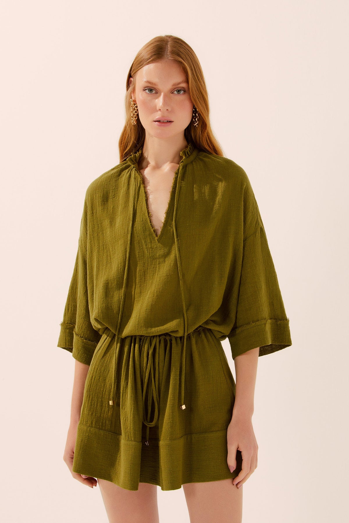 Agua De Coco Fresh Foliage Short Dress E4444A1474