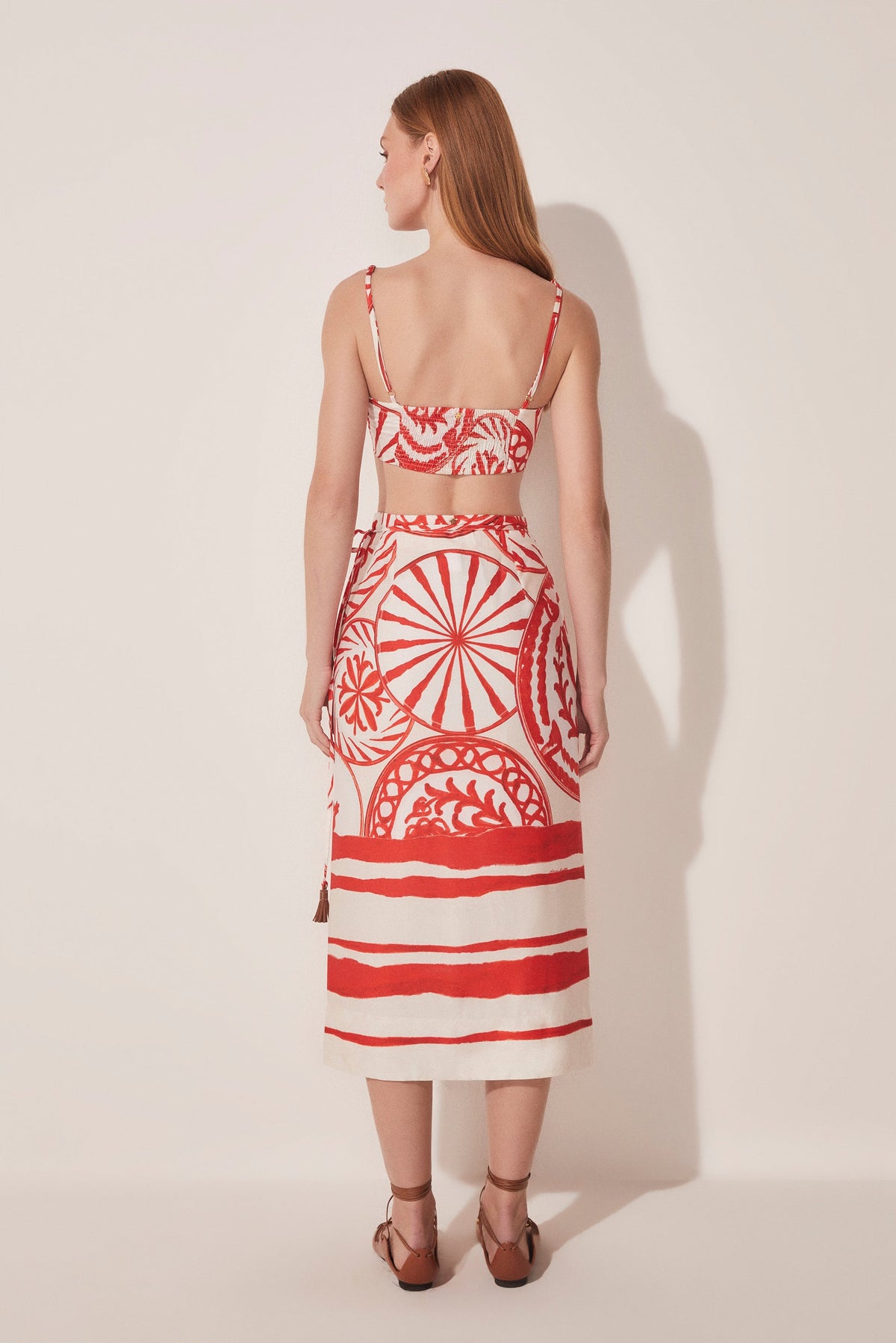 Agua De Coco Single Dish Criss Crossed Midi Skirt E4478a1715