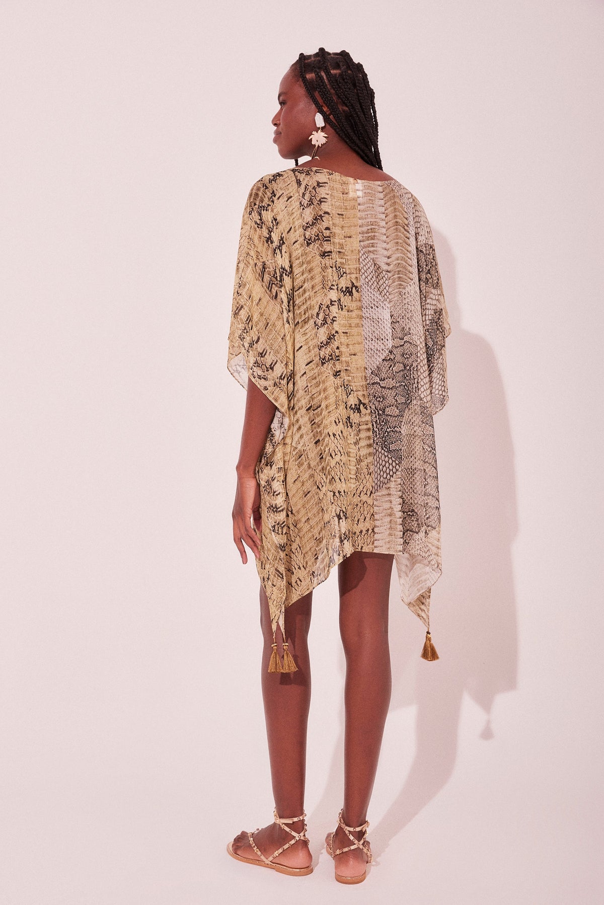 Agua De Coco Snake Oversized Short Tunic E4601A2167