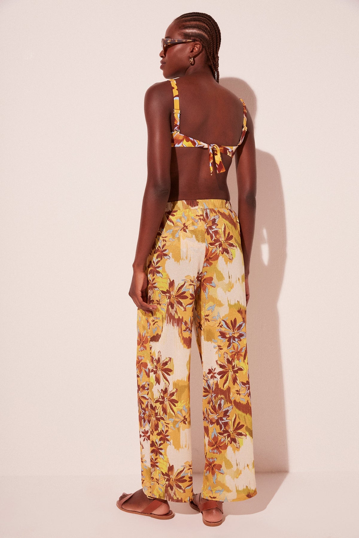 Agua De Coco Neon Floral Palazzo Pants E4625A2033