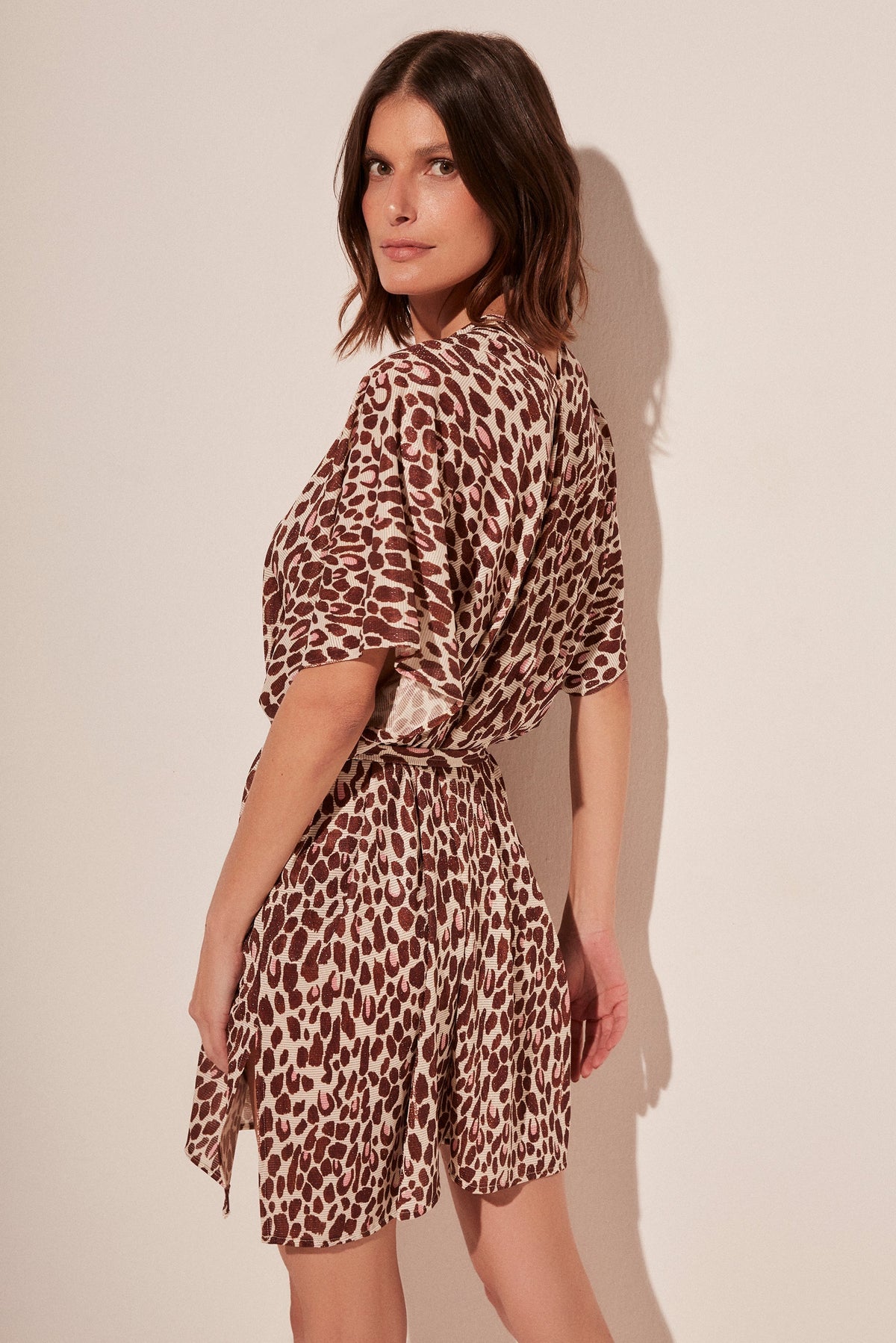Agua De Coco Spoted Jaguar Square Midi Cape E4636A1767