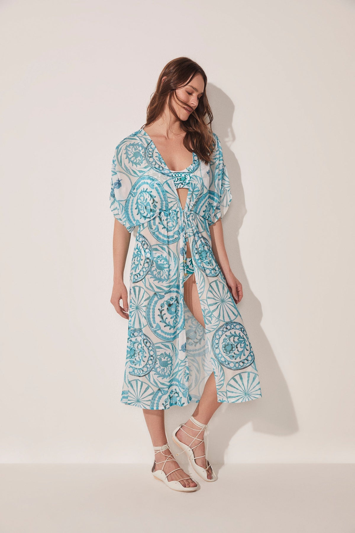 Agua De Coco Ornamental Dish Midi Cape With Ties E4649a1660
