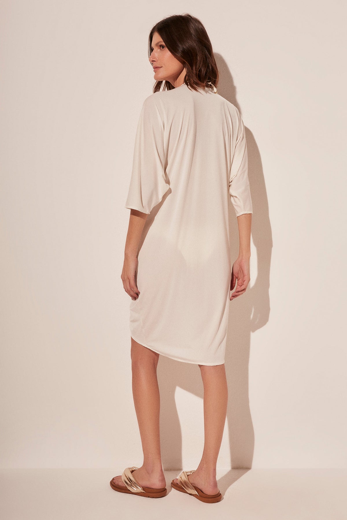 Agua De Coco Pearls Draped Midi Tunic E4664A1766