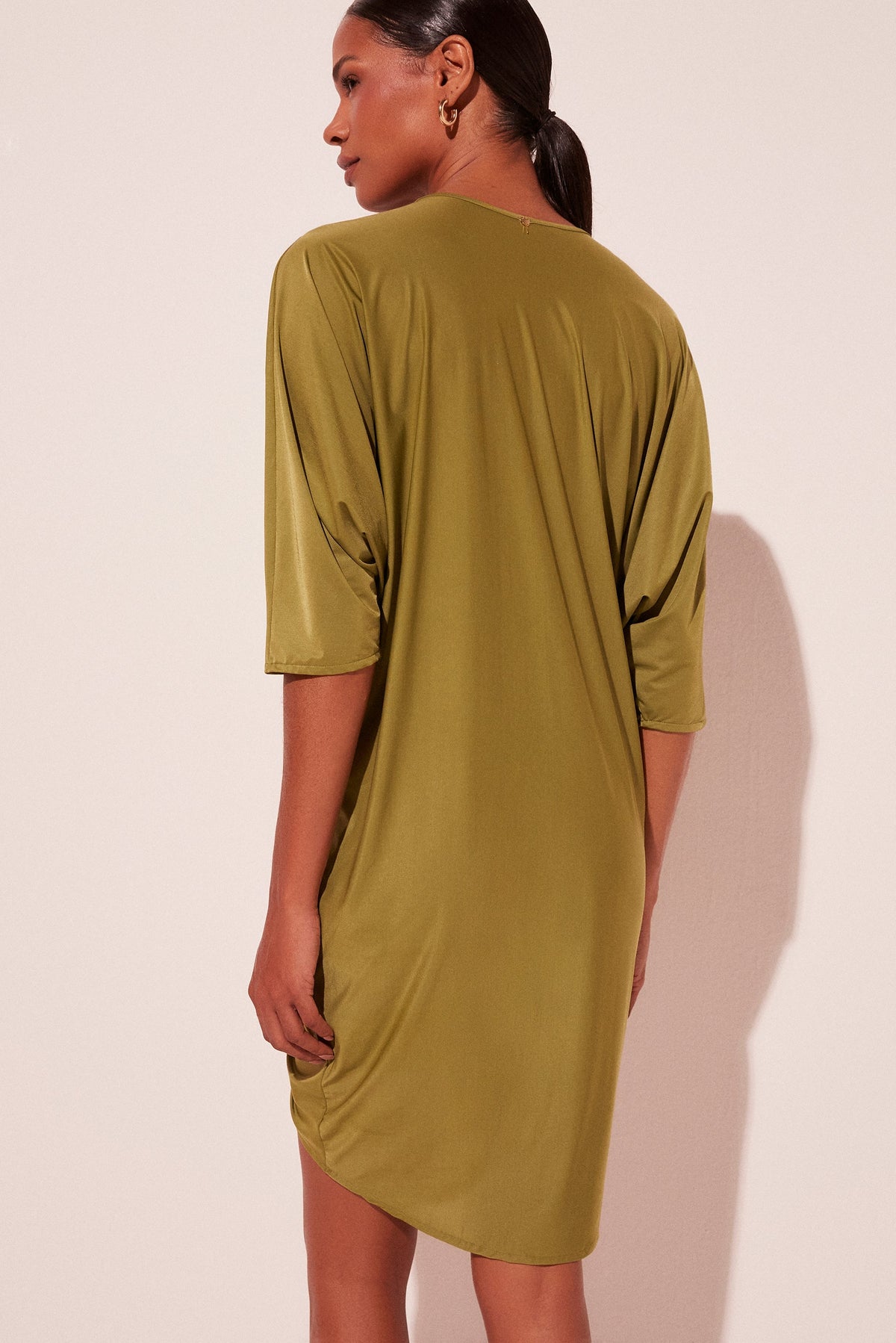 Agua De Coco Banana Tree Draped Midi Tunic E4664A2047