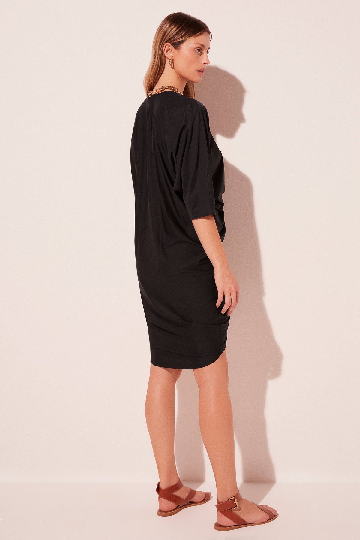 Agua De Coco Lotus Draped Midi Tunic E4664A2094
