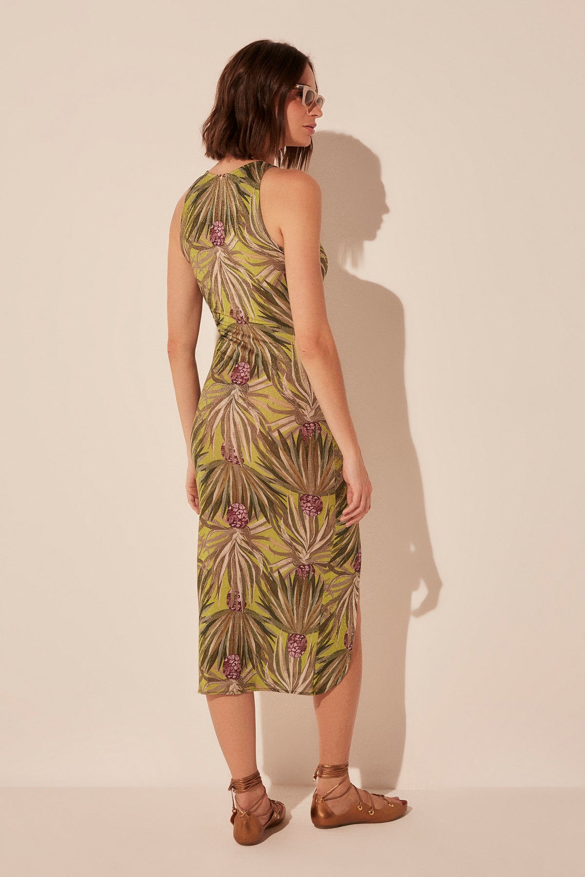 Agua De Coco Vases Ruched Strappy Midi Dress E4913A1906