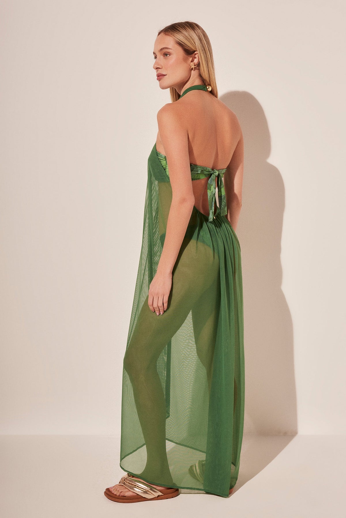 Agua De Coco Sea Halter Top Criss Crossed Midi Dress E4931A1755