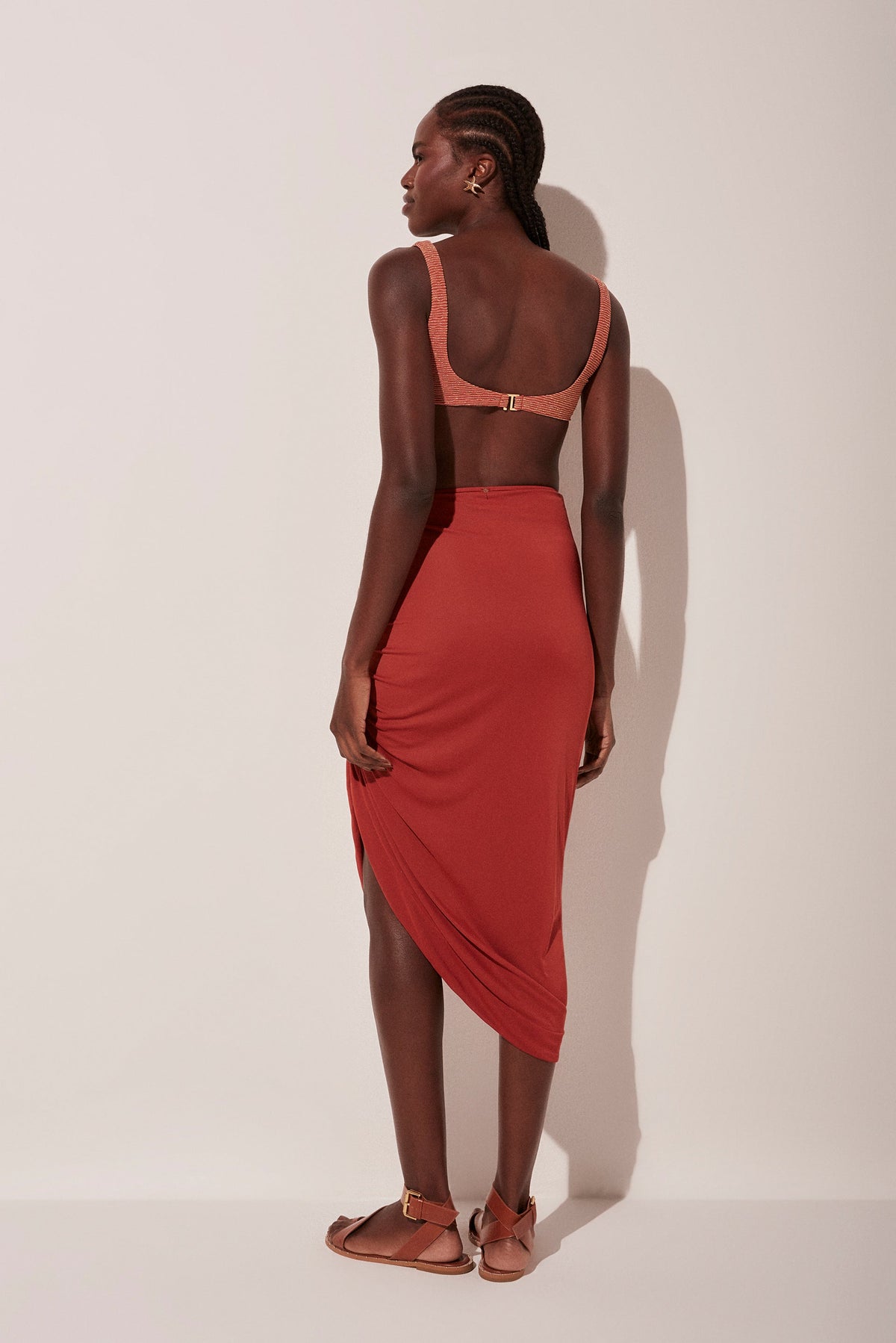 Agua De Coco Jambo Draped Midi Skirt E4977A1773