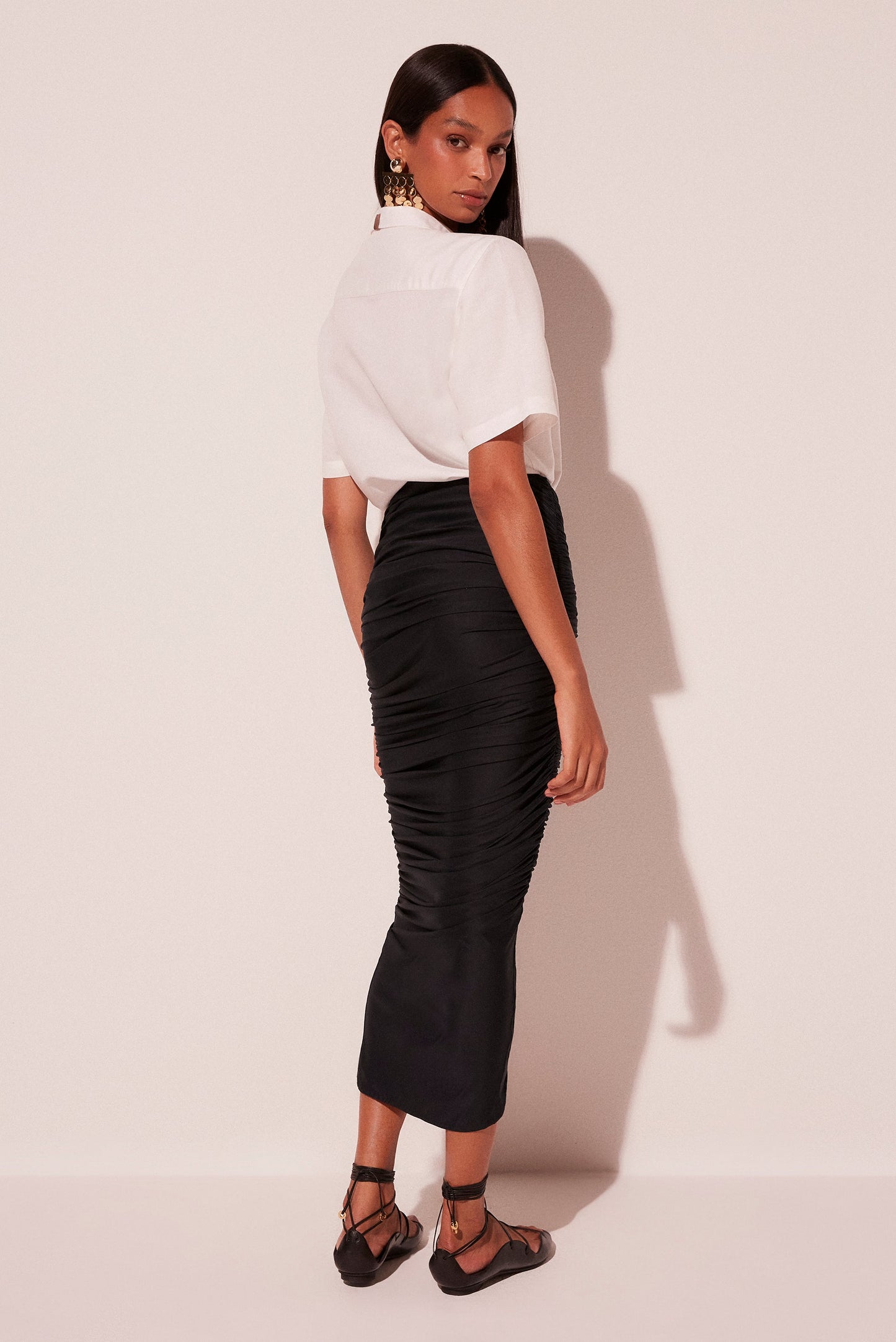 Agua De Coco Blackberry Long Draped Skirt E5174A1877