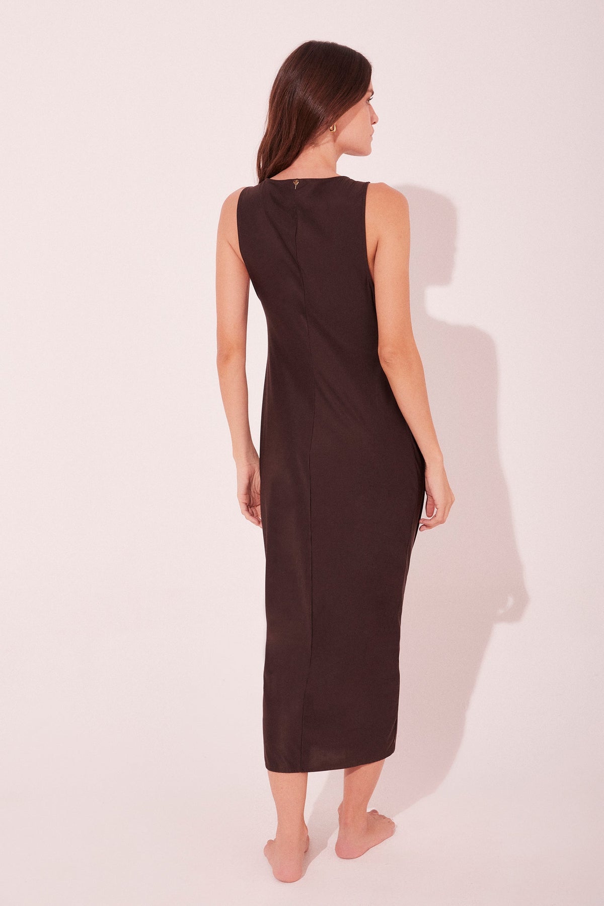 Agua De Coco Brown Apricot With Ties Midi Cape E5257A2195