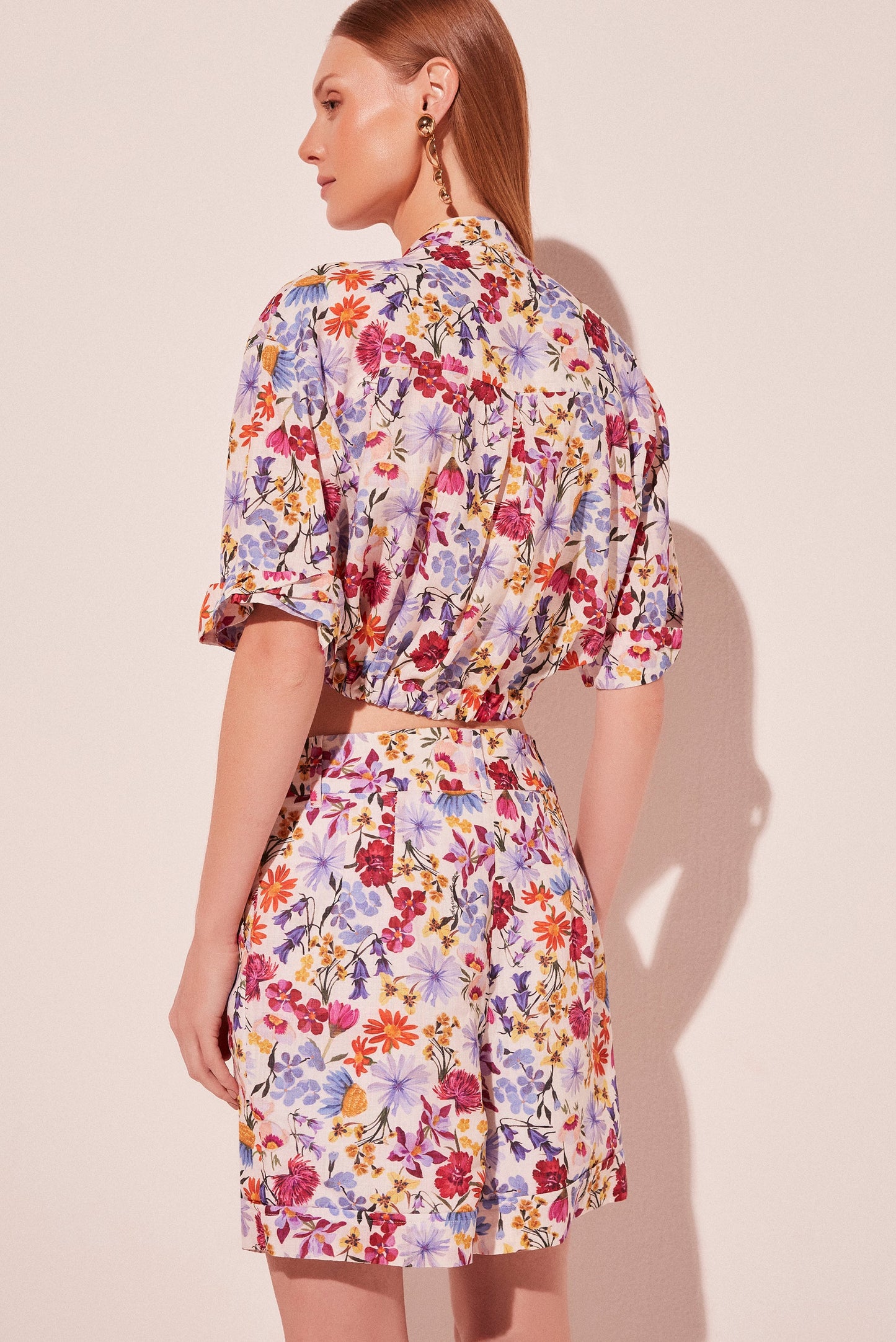 Agua De Coco Floral Garden Tailored Shorts E5396A2009