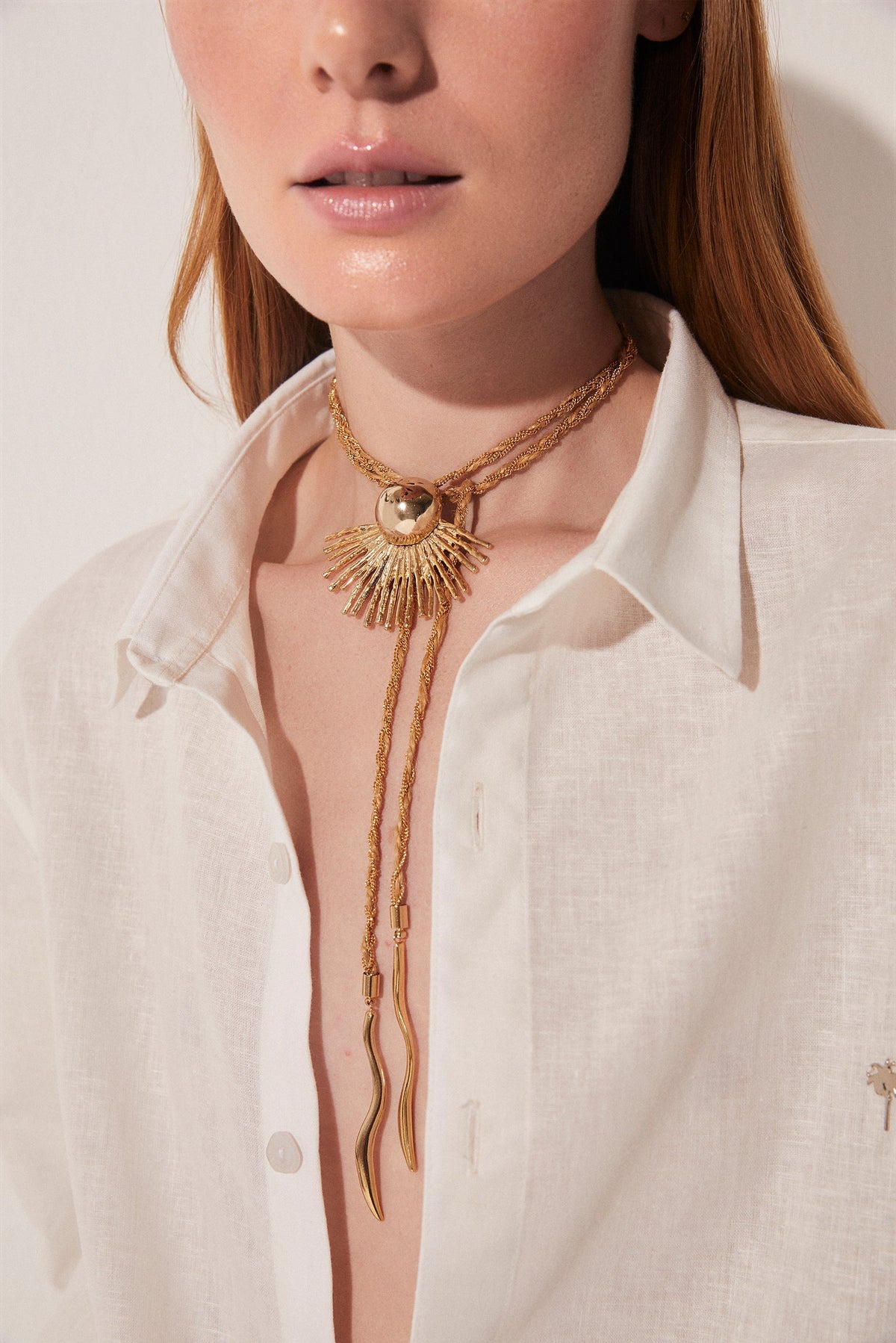 Agua De Coco Shine Metals Solar Chain Necklace K1030A1741