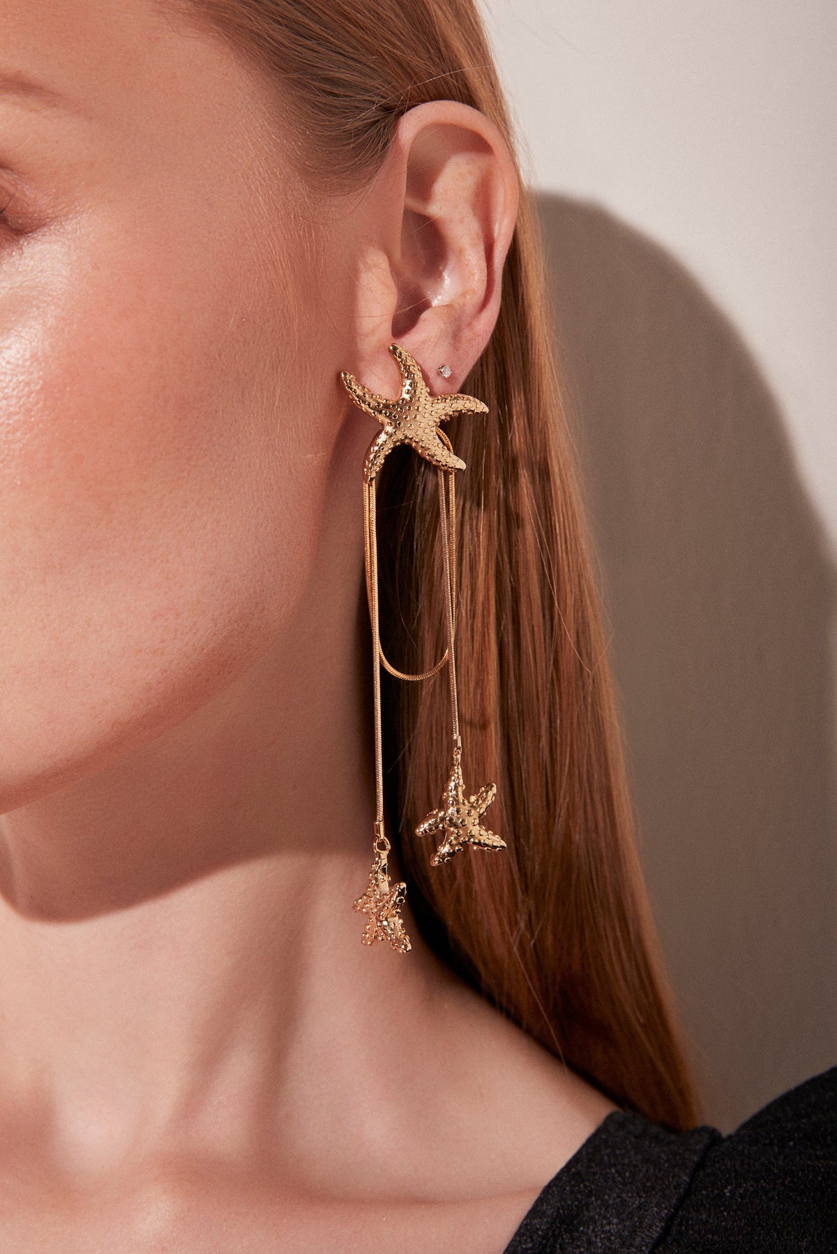 Agua De Coco Glow Metal Earrings Star String K1041A1858
