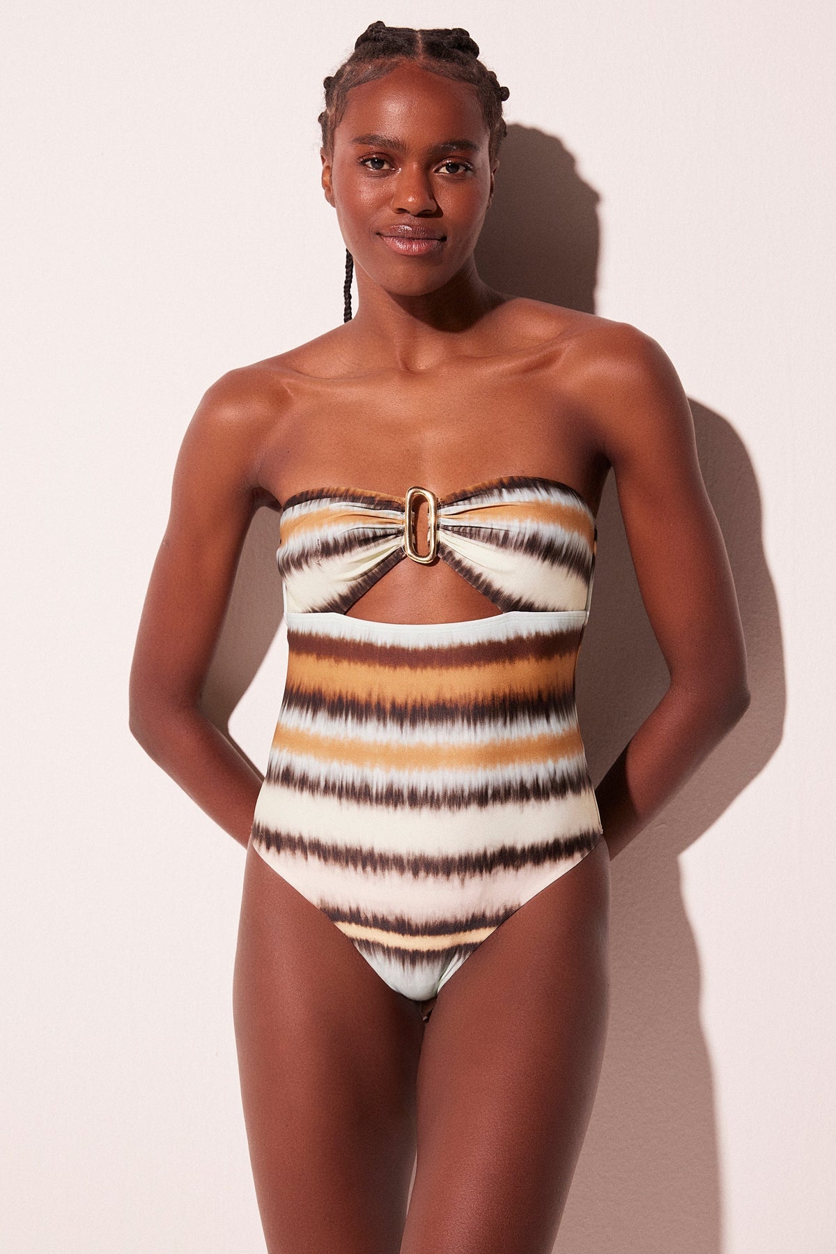 Agua De Coco Tie Dye Stripes Detailed Bandeau One Piece M1109A2273