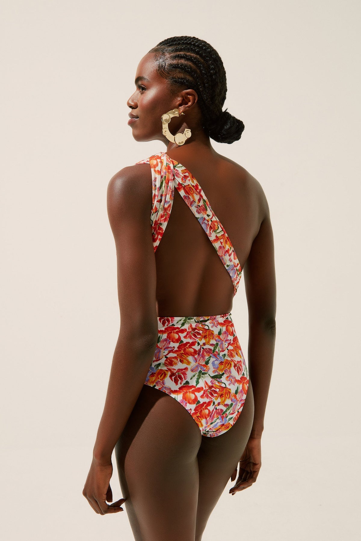Agua De Coco Floral Ikat Halterneck One Piece With Versatile Ties M883A1341