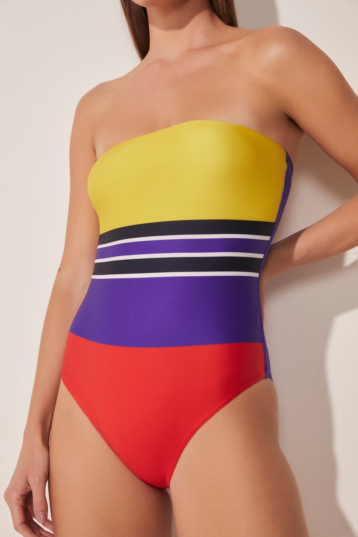 Agua De Coco Striped Bandeau One Piece M995A1673