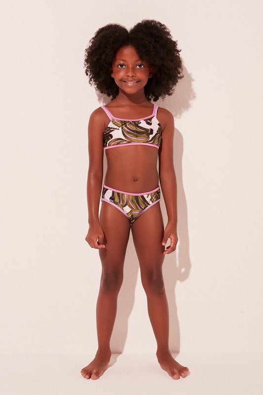 Agua De Coco Bananas T-Shirt With Ties Kids Bikini B274I2004