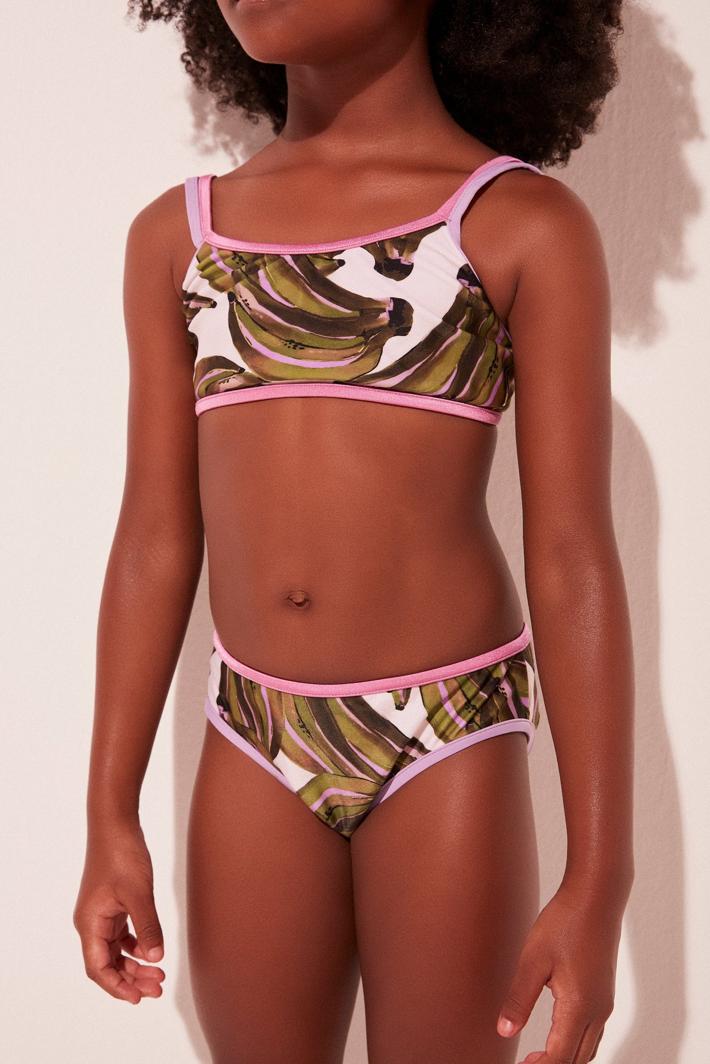 Agua De Coco Bananas T-Shirt With Ties Kids Bikini B274I2004