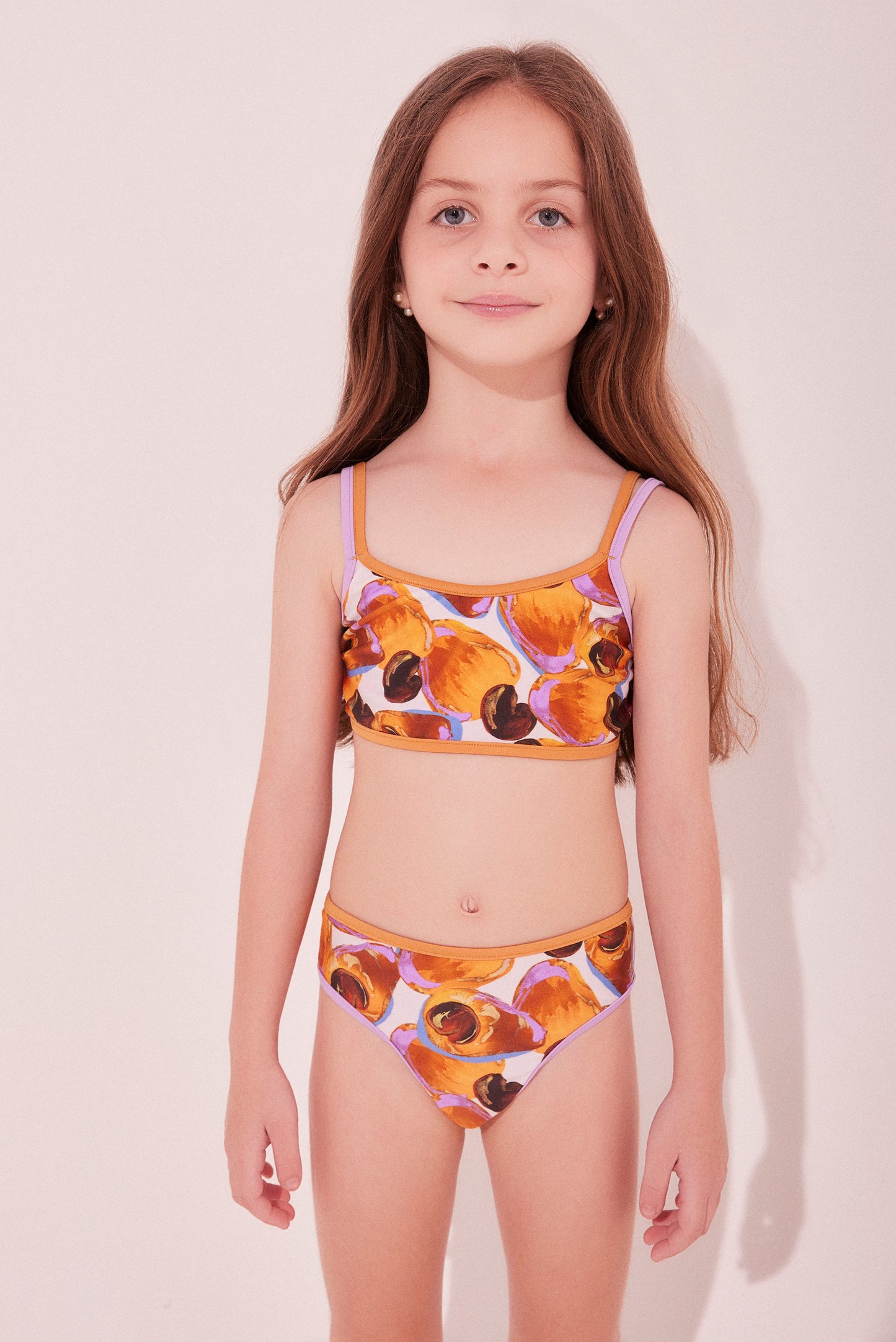 Agua De Coco Cashew Reversible With Ties Kids Bikini T-Shirt B274I2142