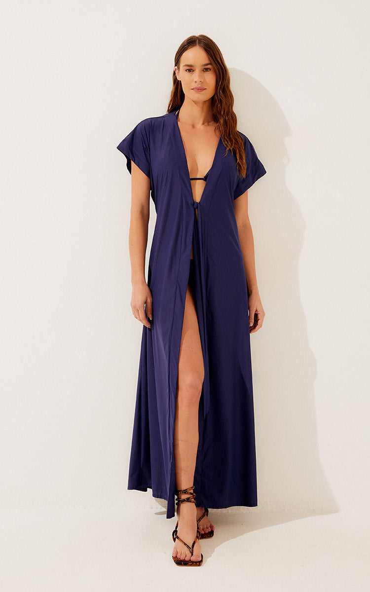 Agua De Coco Solid Classic Long Cape E3172C1123