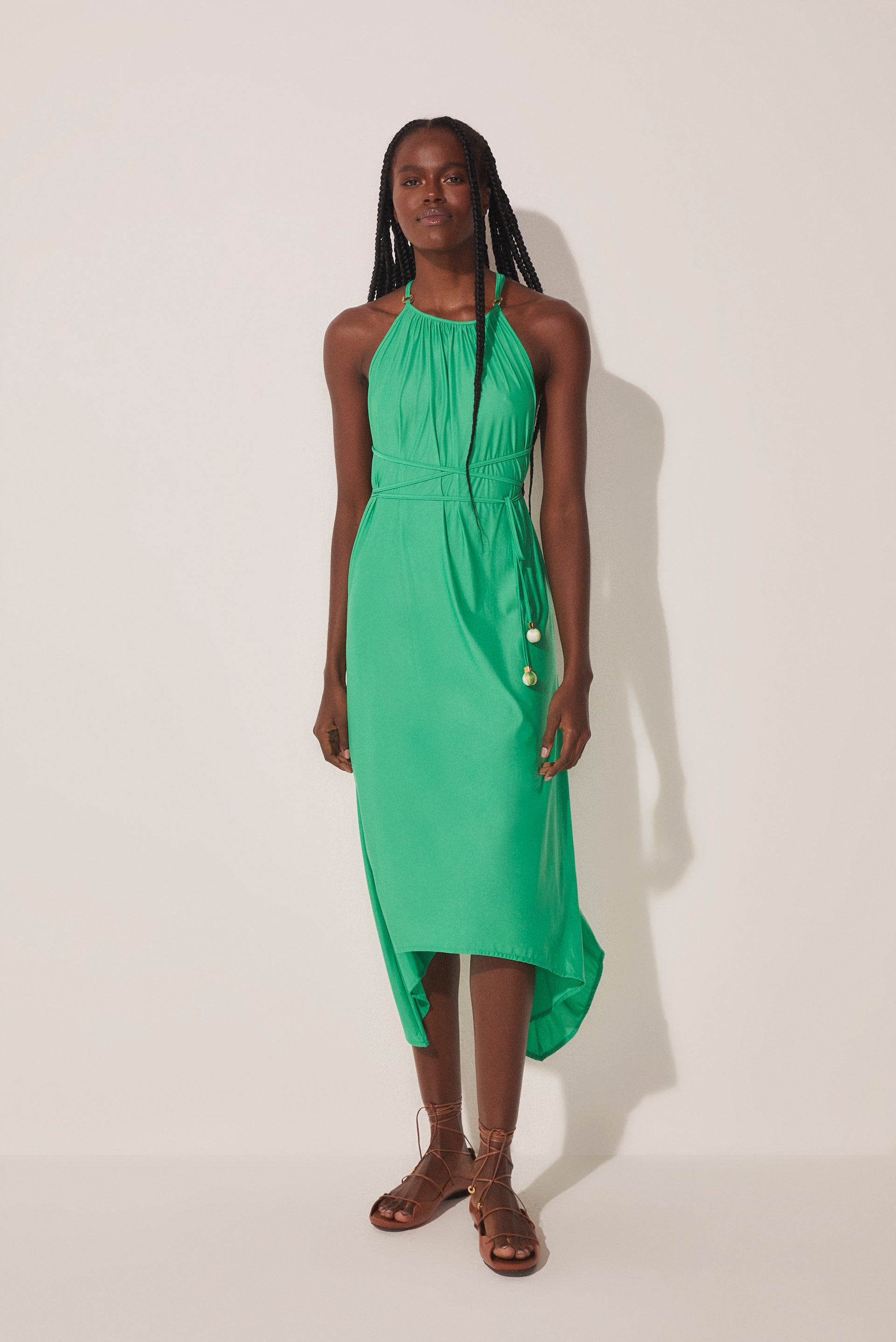 Agua De Coco Gradient Cactus Midi Dress With Ties E3276A1688