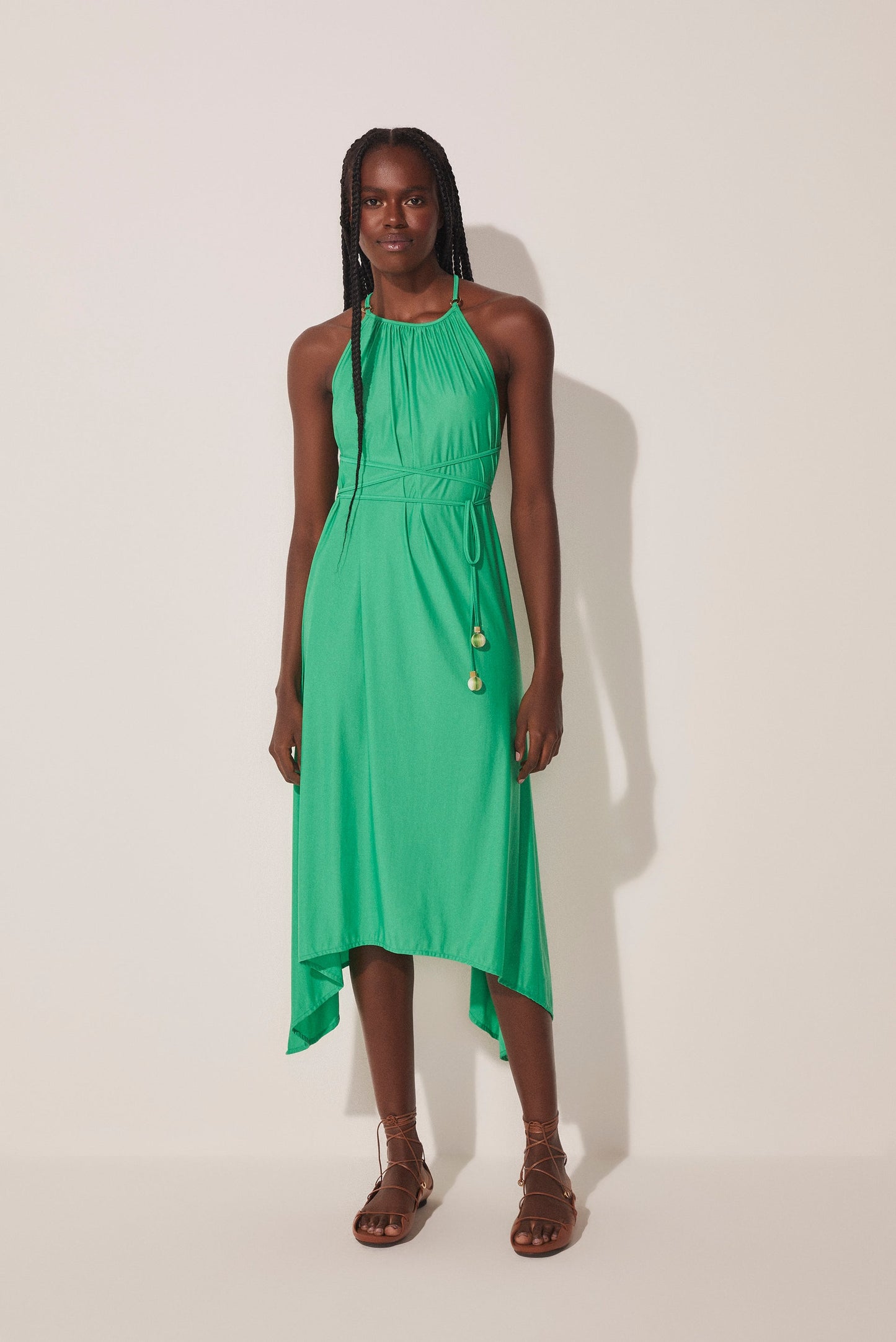 Agua De Coco Gradient Cactus Midi Dress With Ties E3276A1688
