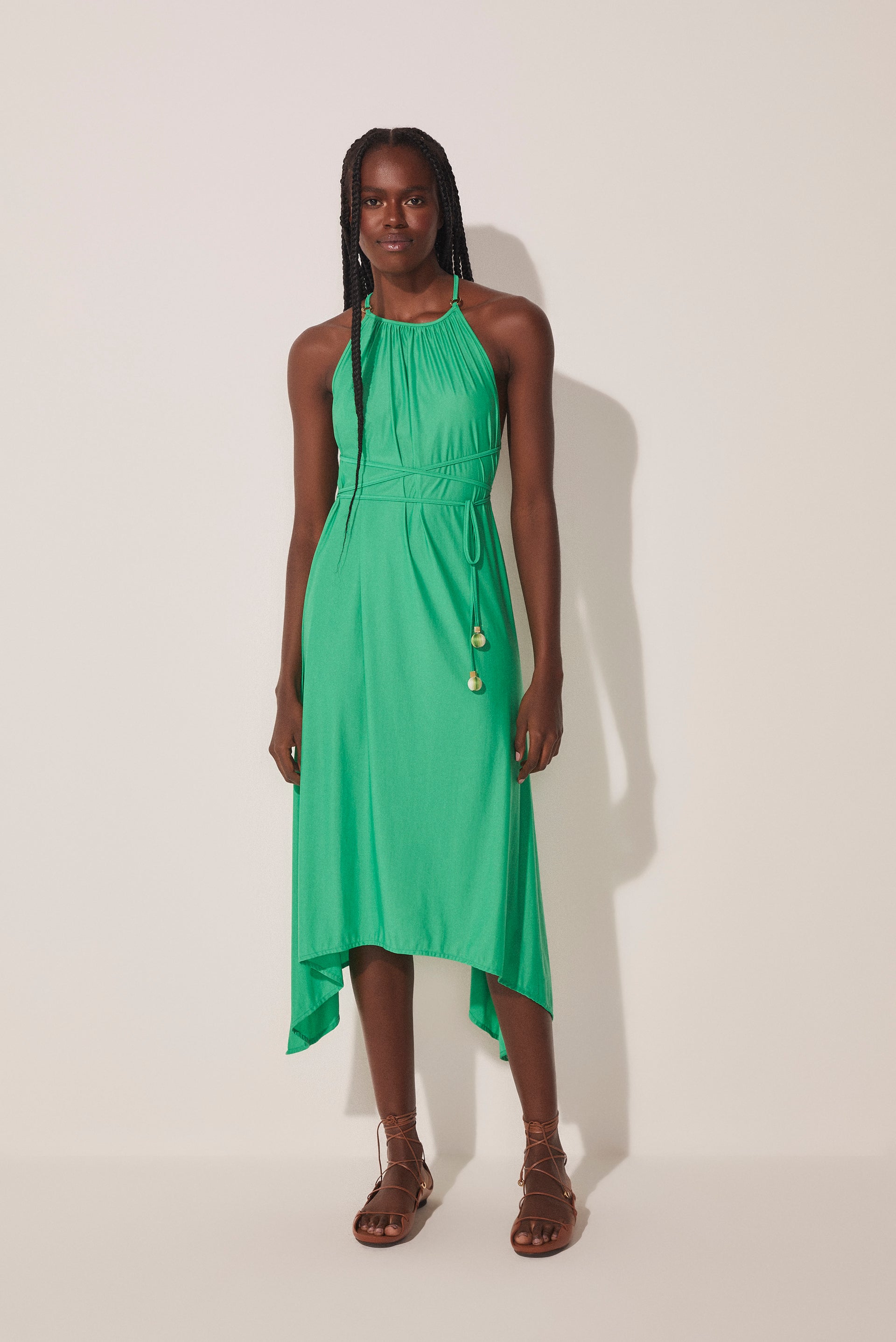Agua De Coco Gradient Cactus Midi Dress With Ties E3276A1688