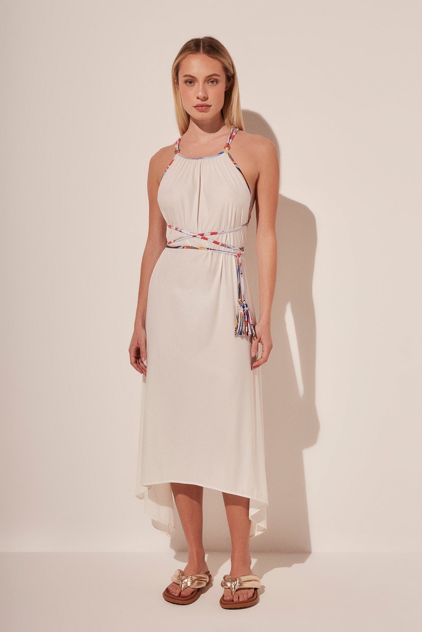 Agua De Coco Candles Midi Dress With Ties E3276A1861