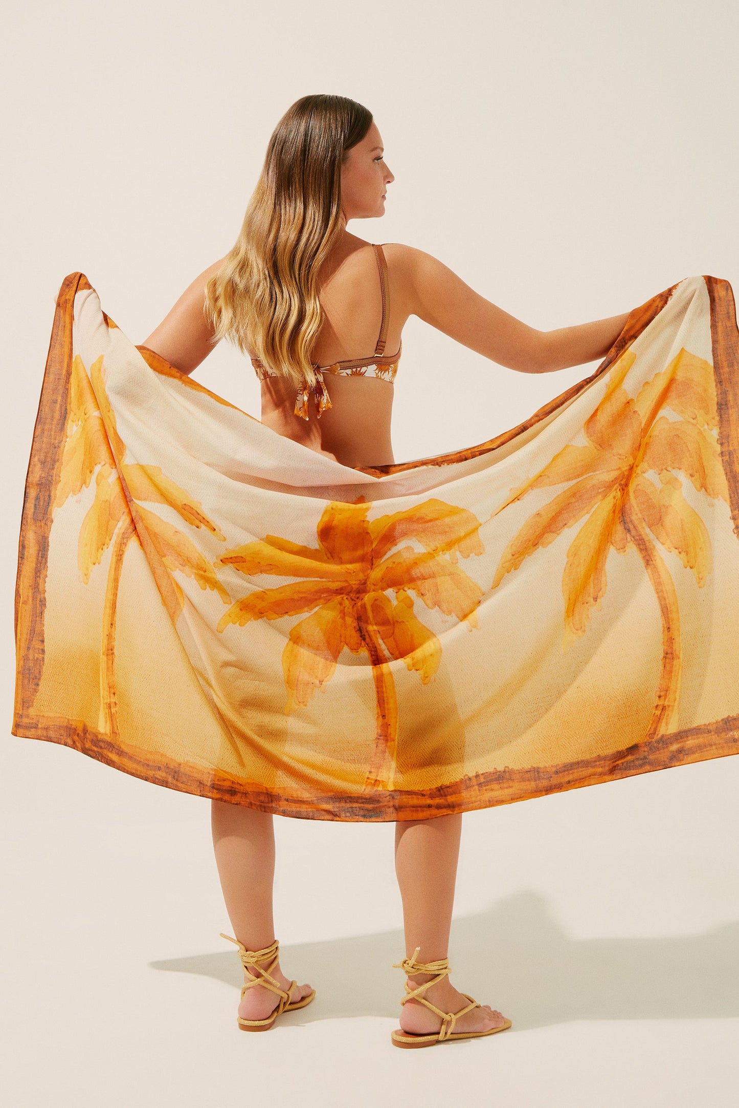 Agua De Coco Solar Coconut Tree Scarf Beach Sarong E3458A1416