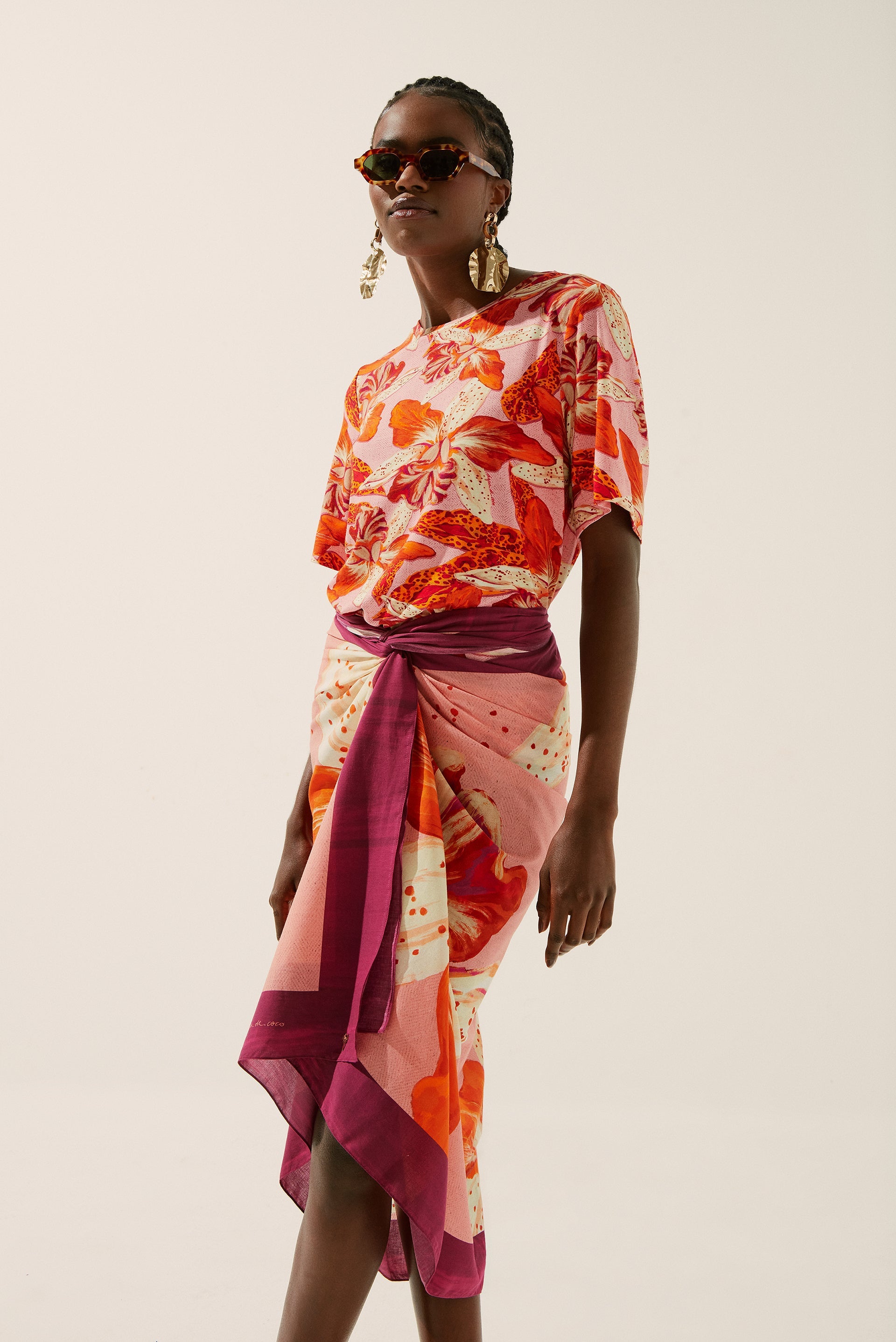 Agua De Coco Poá Scarf Beach Sarong E3458A1417