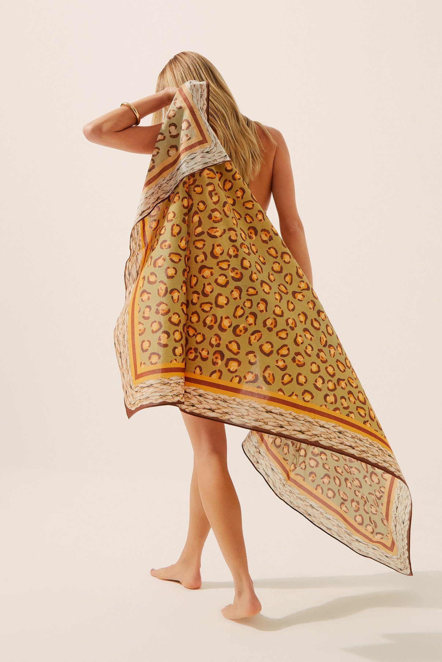 Agua De Coco Leopard Scarf Beach Sarong E3458A1432