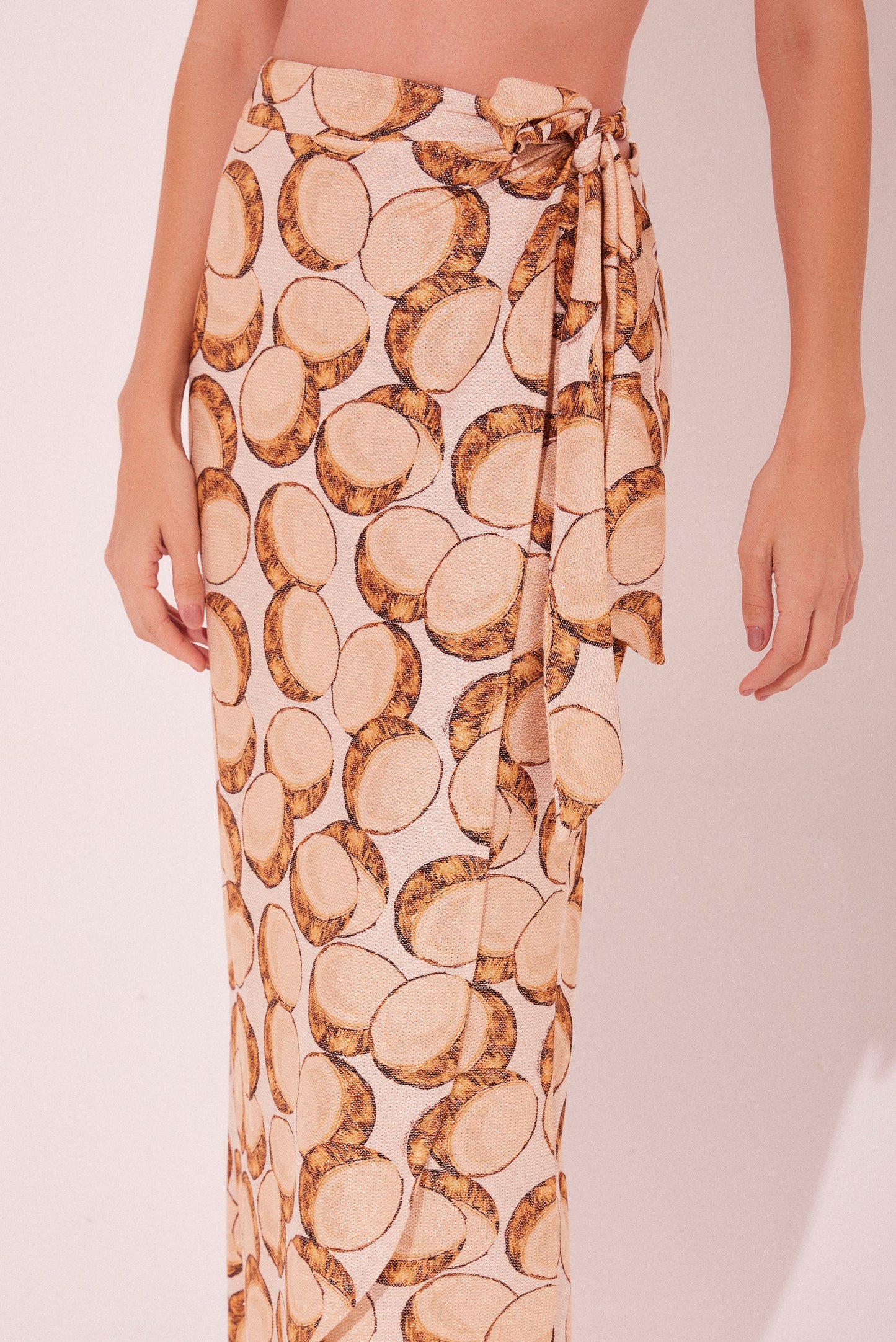 Agua De Coco Coconut Criss Crossed Midi Skirt E3573A2135