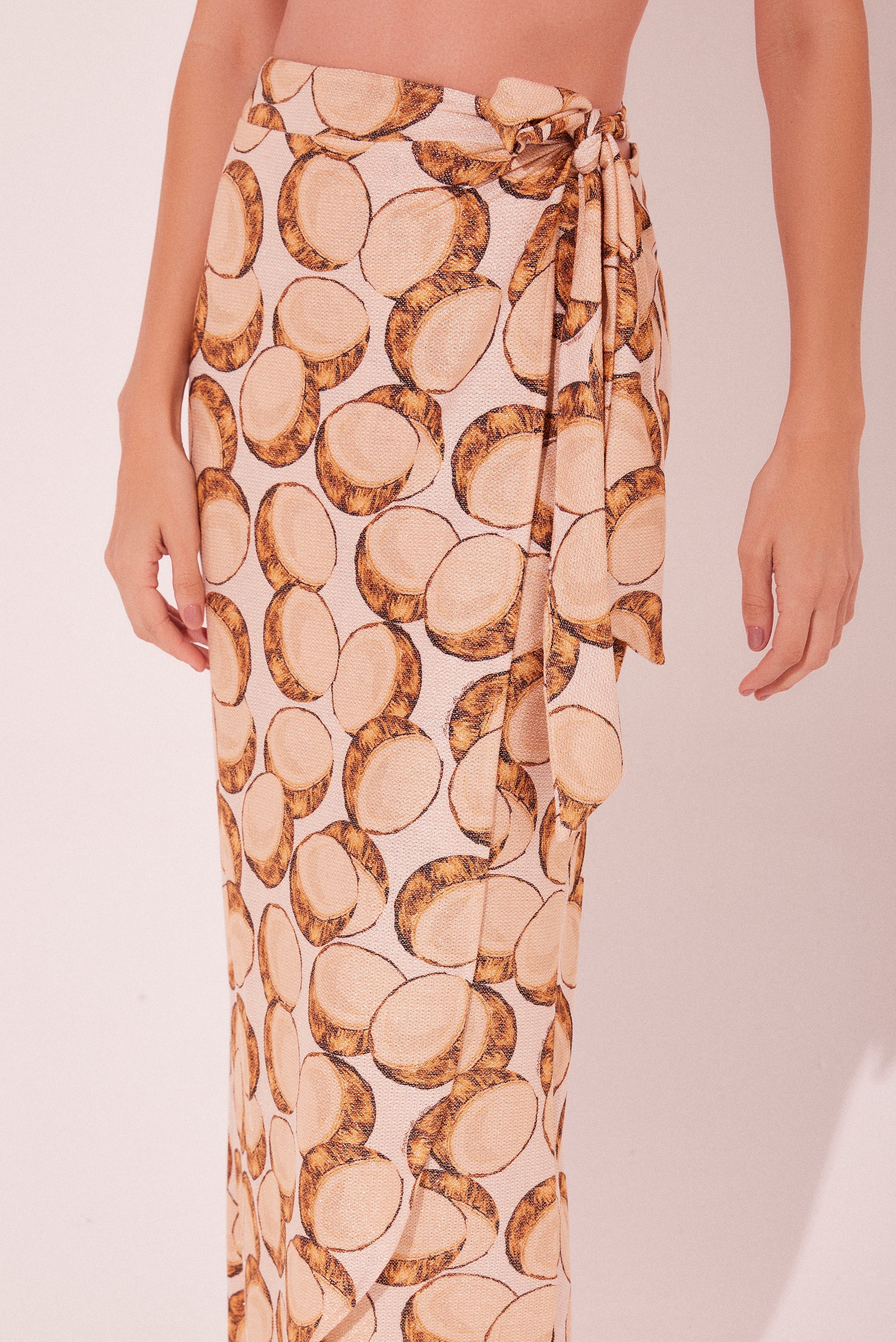 Agua De Coco Coconut Criss Crossed Midi Skirt E3573A2135