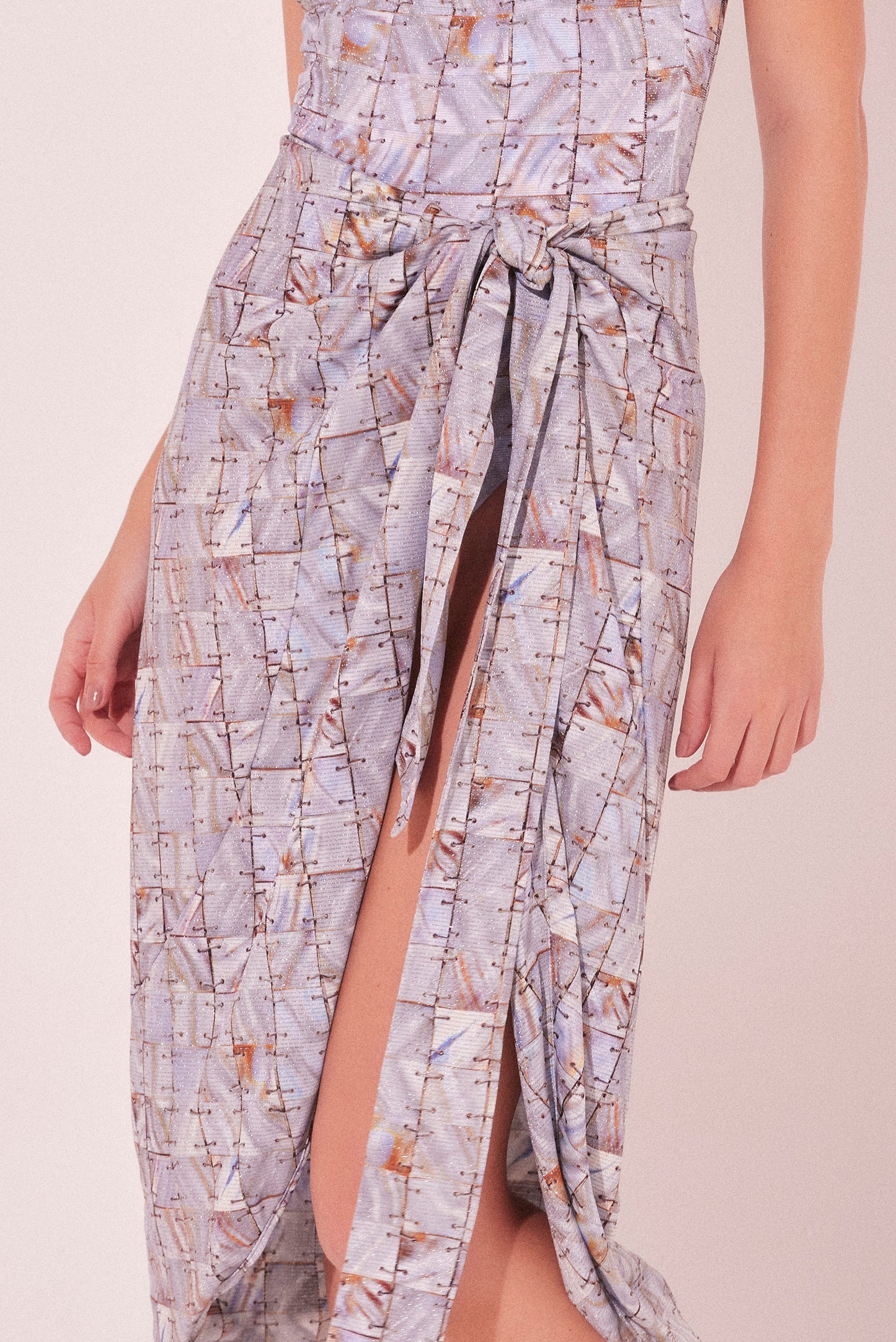Agua De Coco Mirrors Criss Crossed Midi Skirt E3849A2201