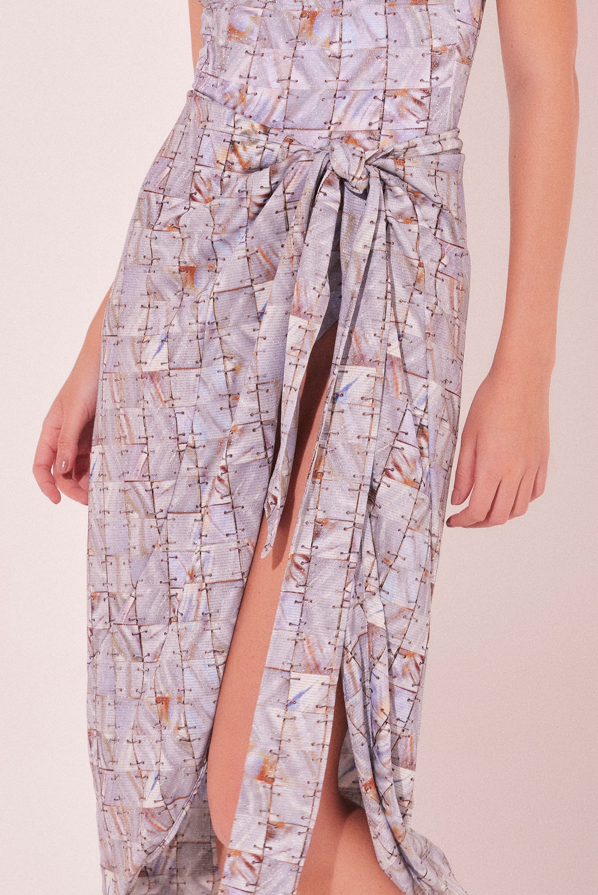 Agua De Coco Mirrors Criss Crossed Midi Skirt E3849A2201