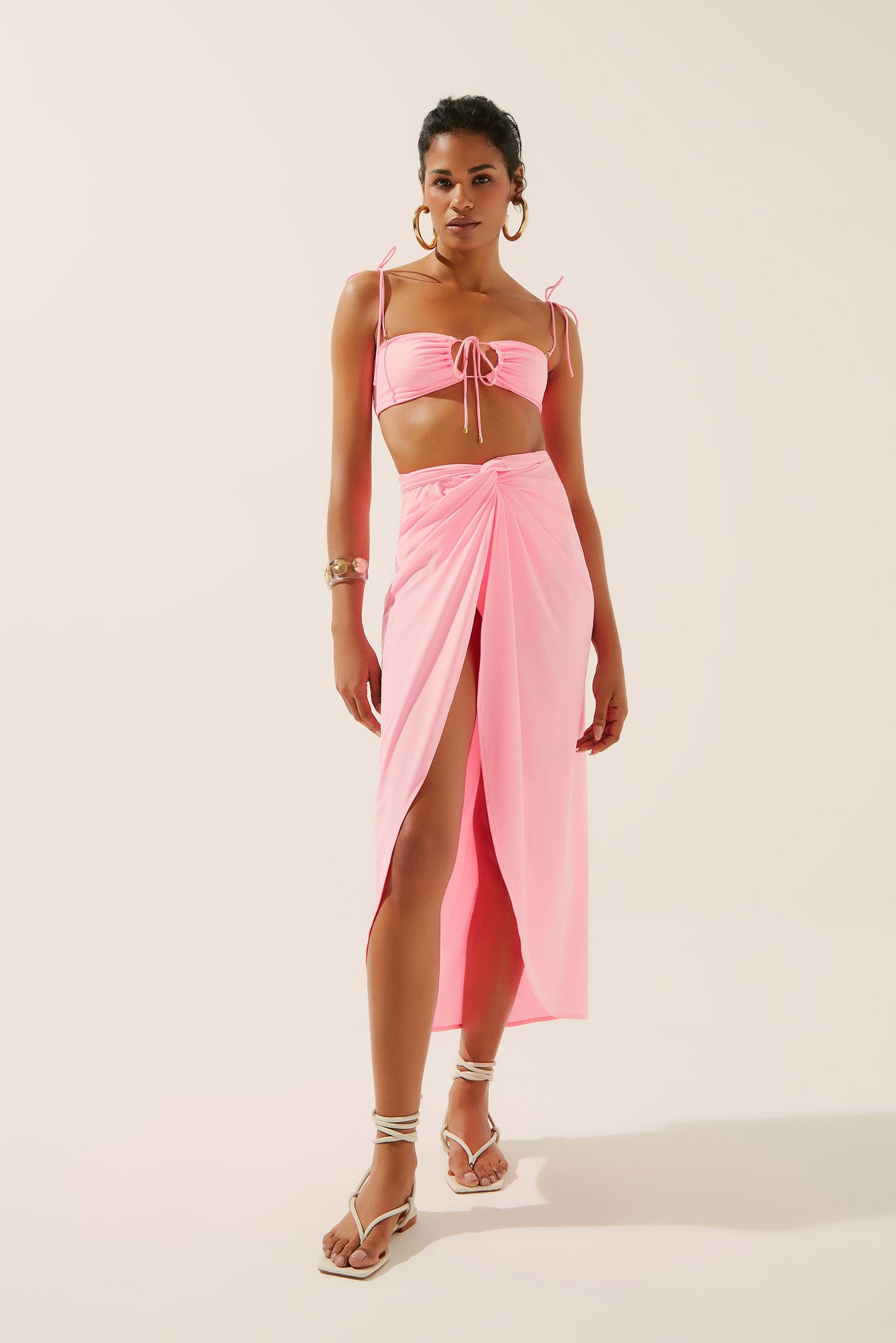 Agua De Coco Candy Multi-Tie Midi Skirt E3899A1406