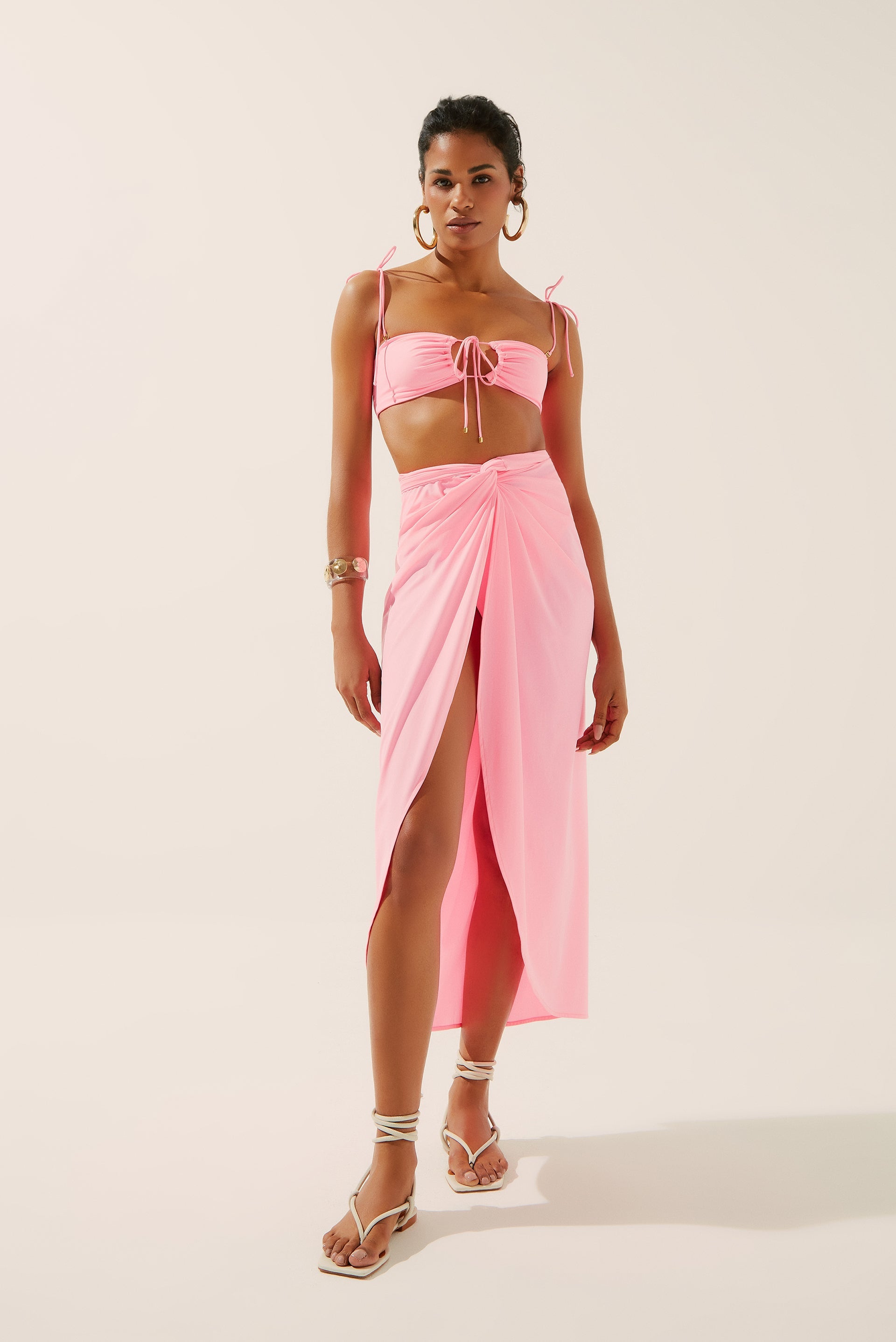 Agua De Coco Candy Multi-Tie Midi Skirt E3899A1406