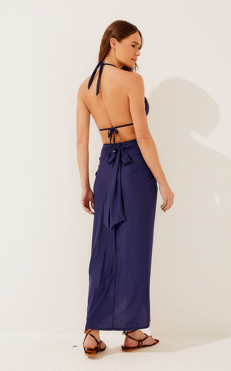 Agua De Coco Solid Classic Midi Skirt E3899C1123