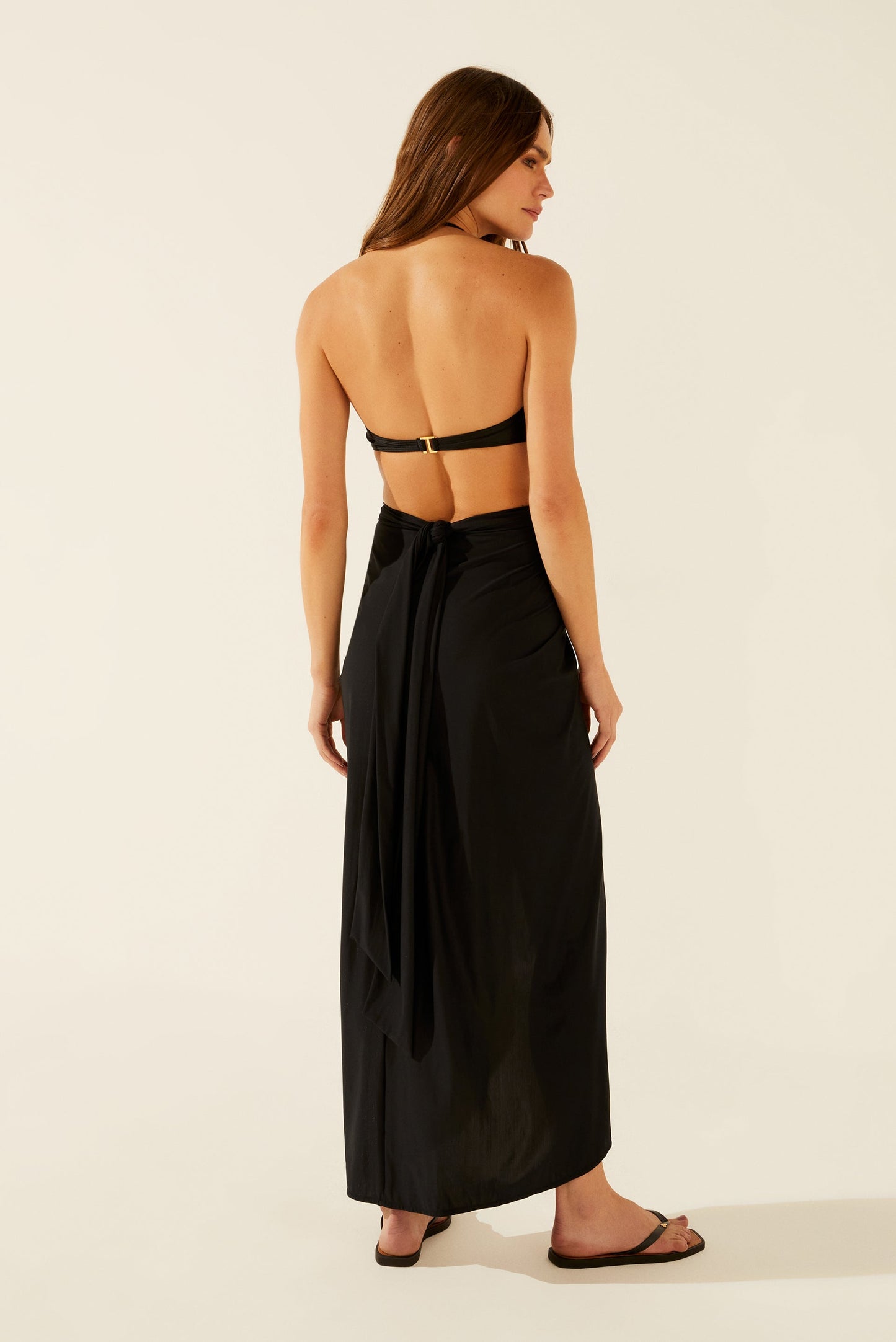 Agua De Coco Solid Classic Midi Skirt E3899C1123