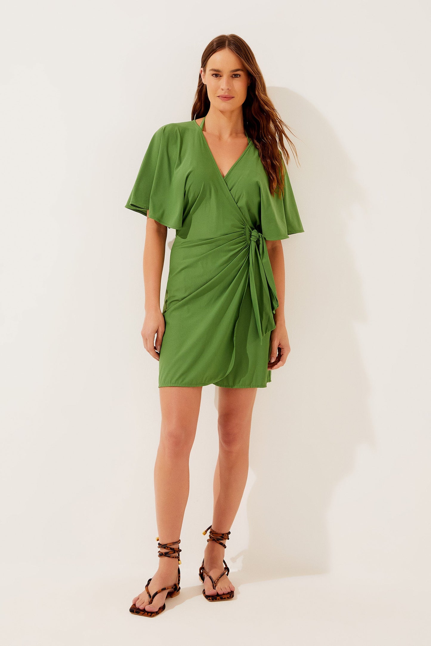 Agua De Coco Solid Classic Short Dress E4001C1123