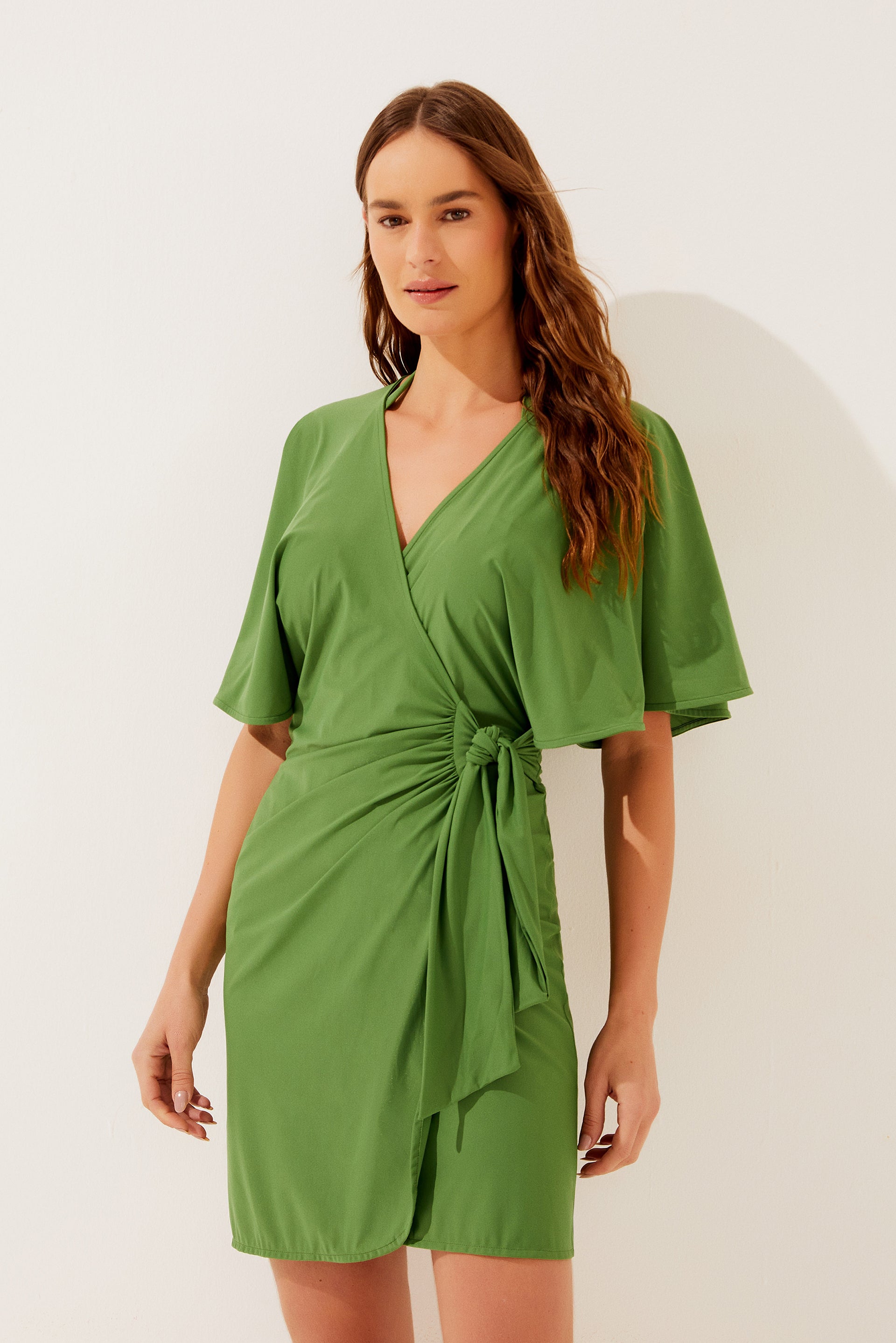 Agua De Coco Solid Classic Short Dress E4001C1123