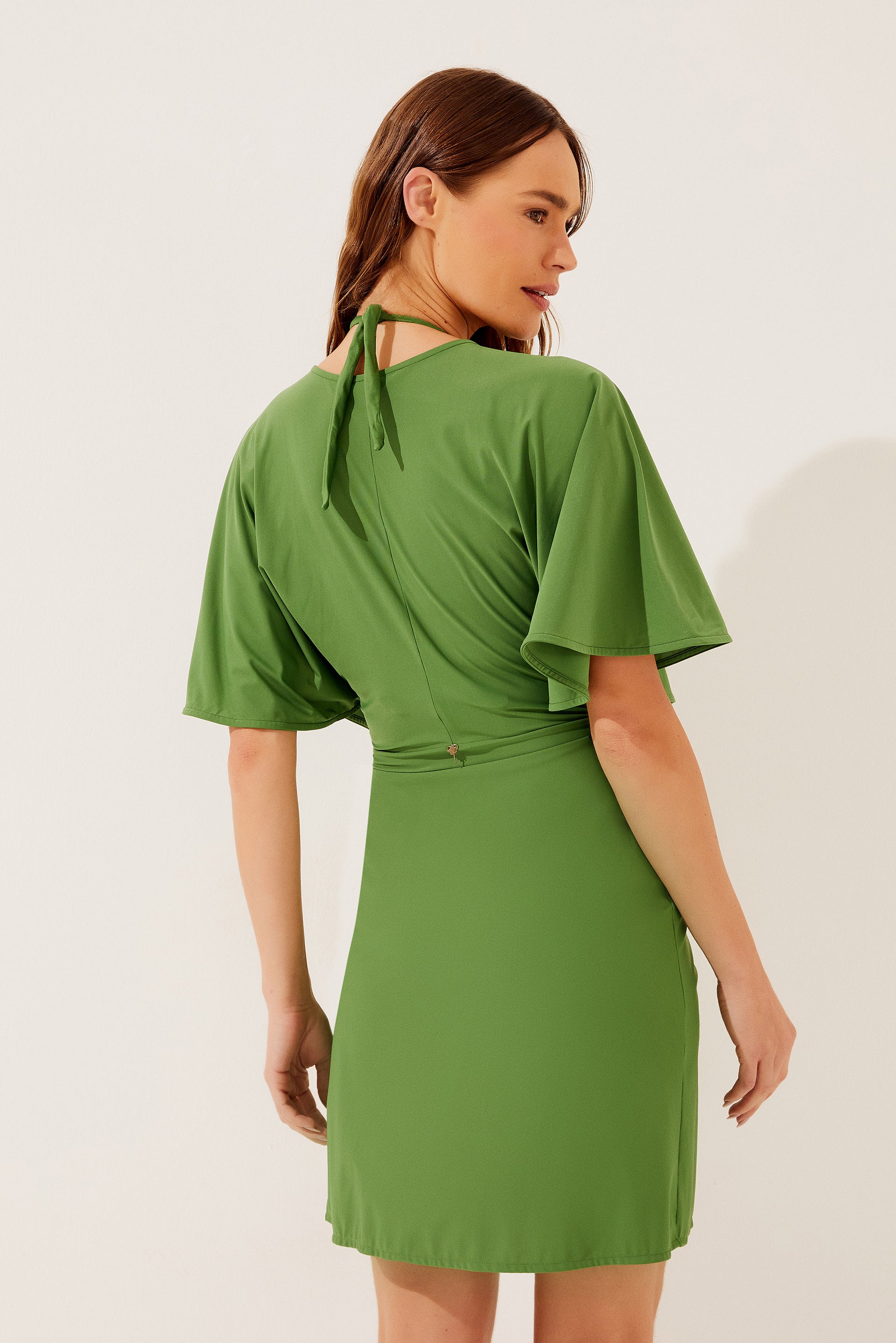 Agua De Coco Solid Classic Short Dress E4001C1123