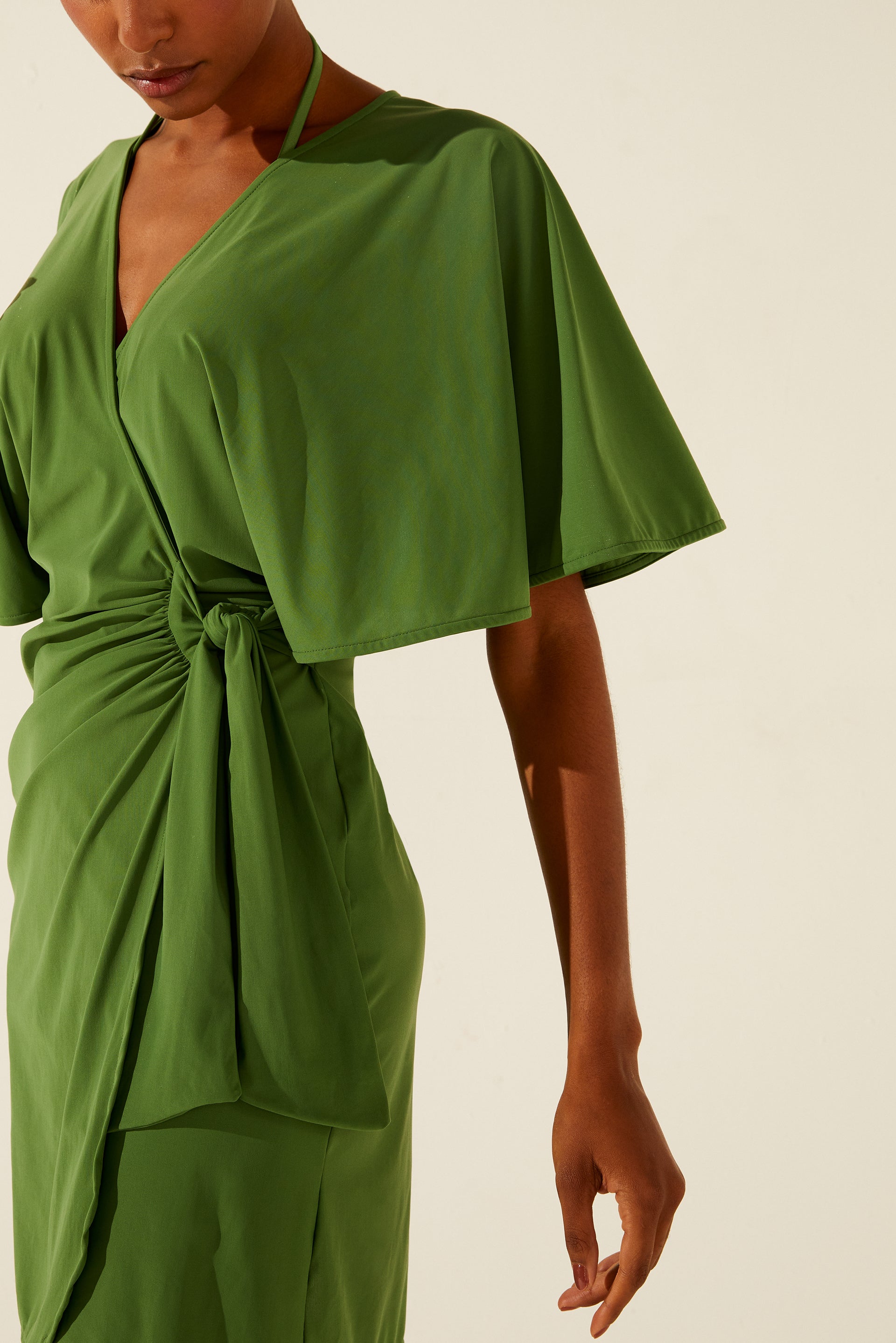Agua De Coco Solid Classic Short Dress E4001C1123